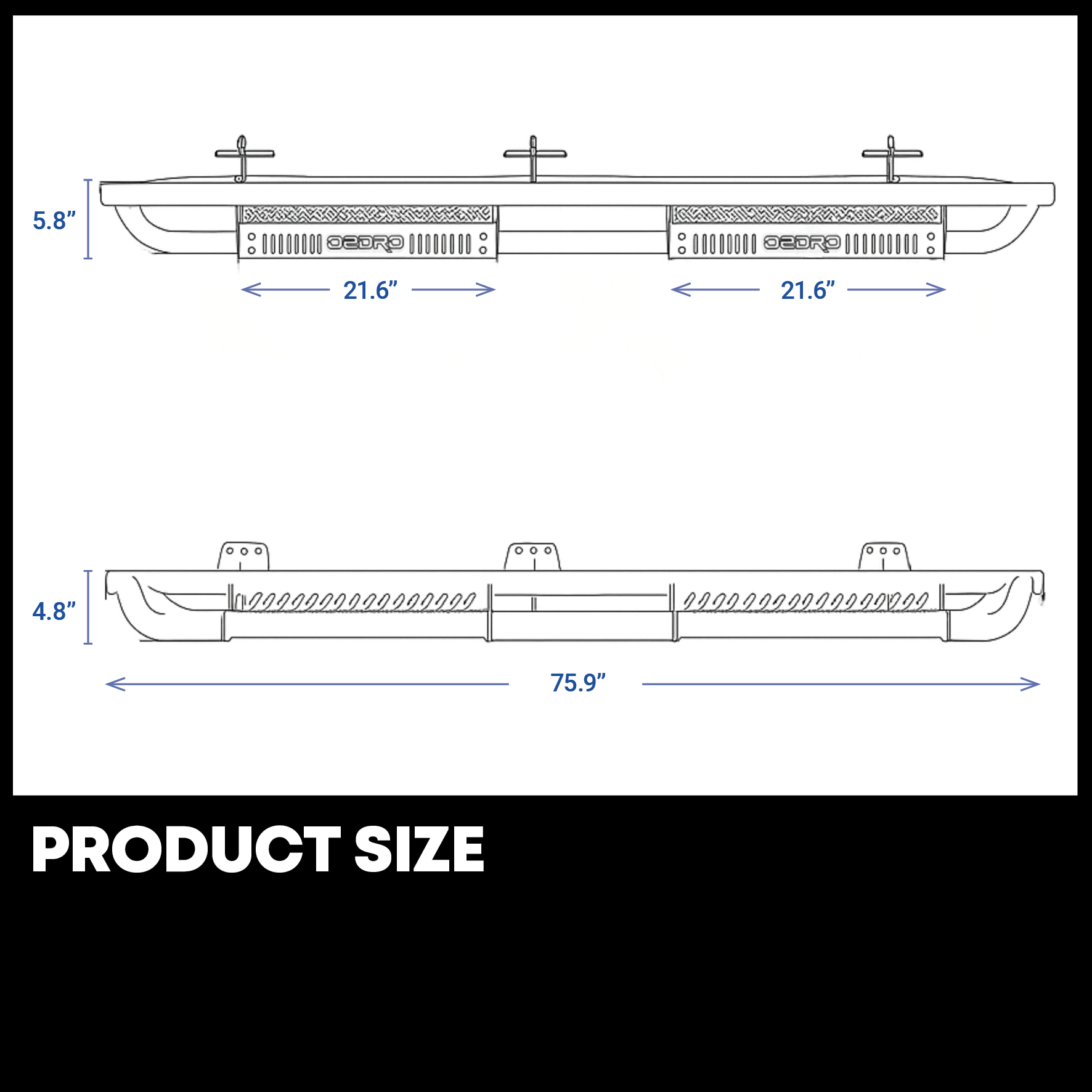 Side view of OEDRO Running Boards for 2019-2026 Chevy Silverado 1500 / GMC Sierra 1500 Double Cab; 2020-2026 Silverado/ Sierra 2500HD 3500HD double Cab.