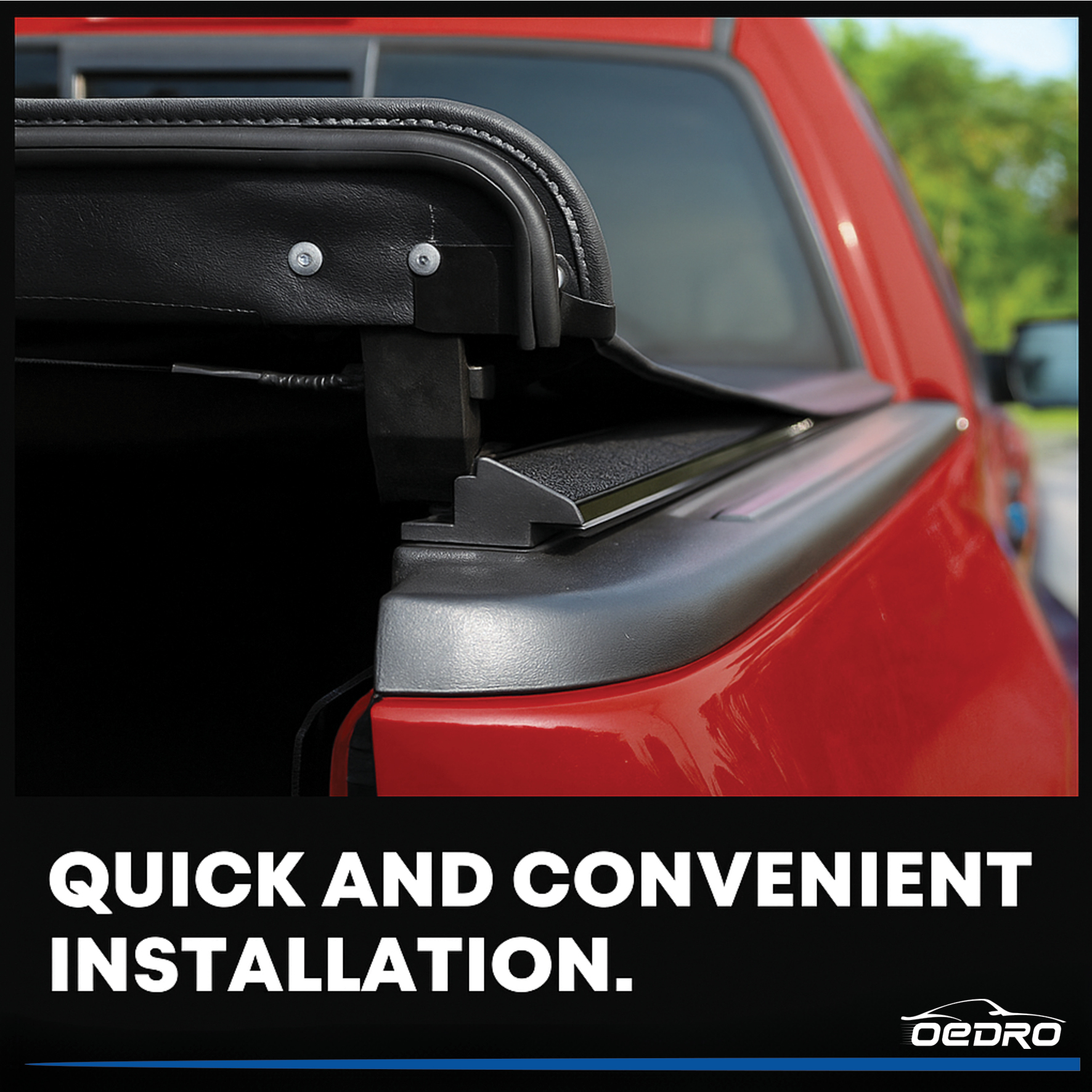 Side view of 5ft Bed Soft Roll-Up Tonneau Cover for Nissan Frontier 2005-2025 (NOT for México)  Full Protection with Durable Double-Layer PVC