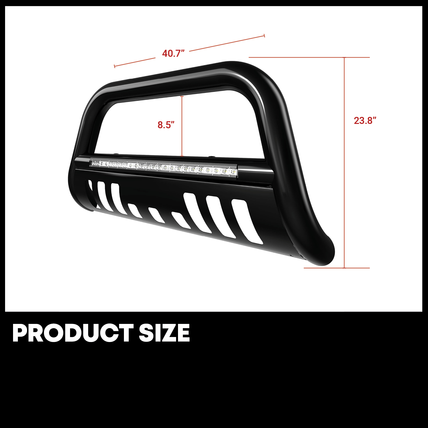 Side view of YITAMOTOR® Bull Bar Compatible for 2007-2021 Toyota Tundra/2008-2022 Sequoia w/LED Light Bar