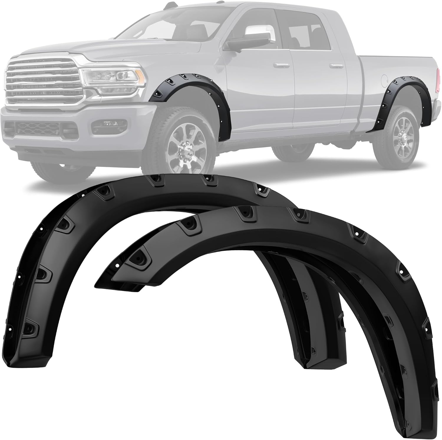 Smooth Fender Flares for 2019–2023 Ram 2500/3500 | Bolt-Riveted Style | YITAMOTOR-image-OE-YTEPFF-0066