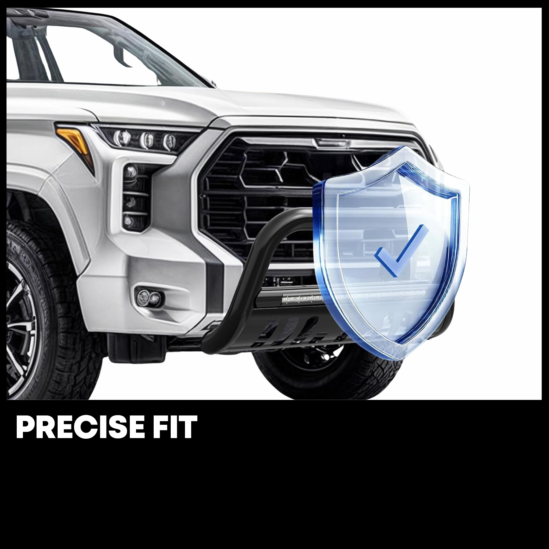 Side view of YITAMOTOR® Bull Bar Compatible for 2007-2021 Toyota Tundra/2008-2022 Sequoia w/LED Light Bar