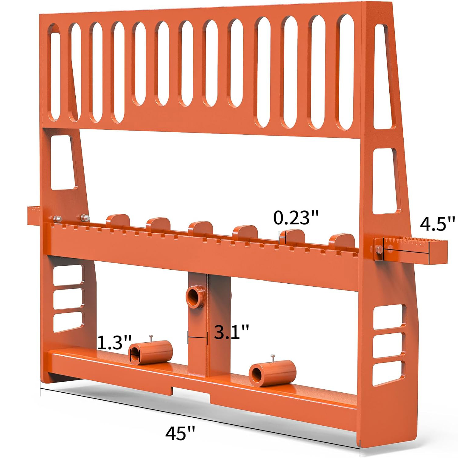 Side view of 4000LB Skid Steer Pallet Fork Attachment with 48" Blades | Quick Tach | YITAMOTOR