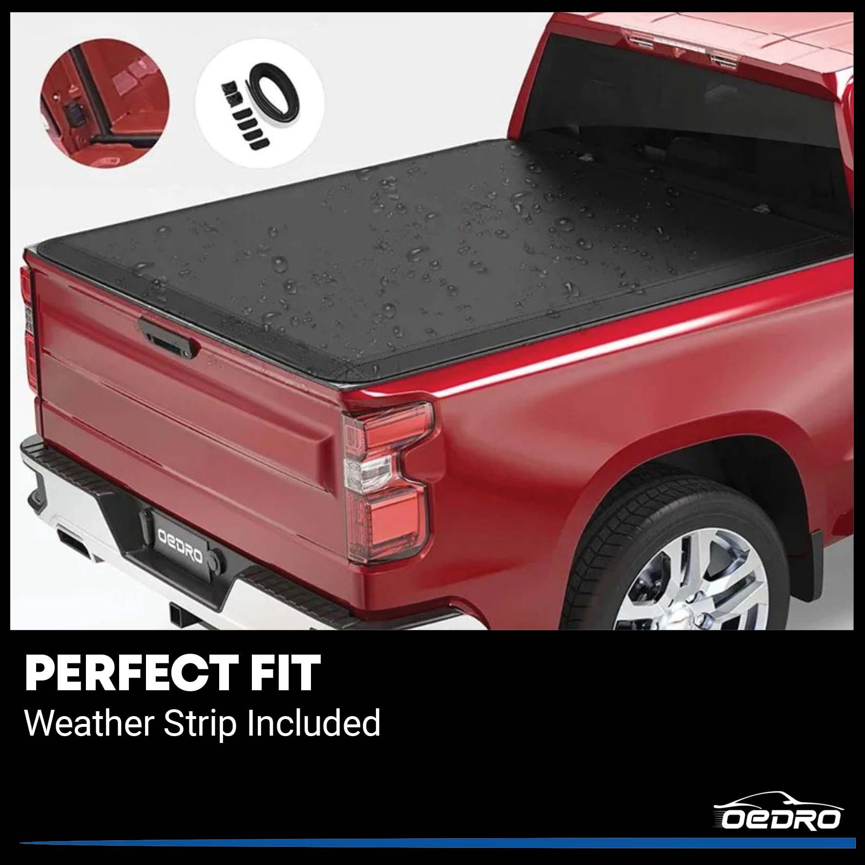 Side view of 5.6FT Soft Roll-Up Truck Bed Cover Fits for Dodge Ram 1500 Classic 2009-2024 (Excl. New Body) 5'7" (67") Bed W/O Ram Box