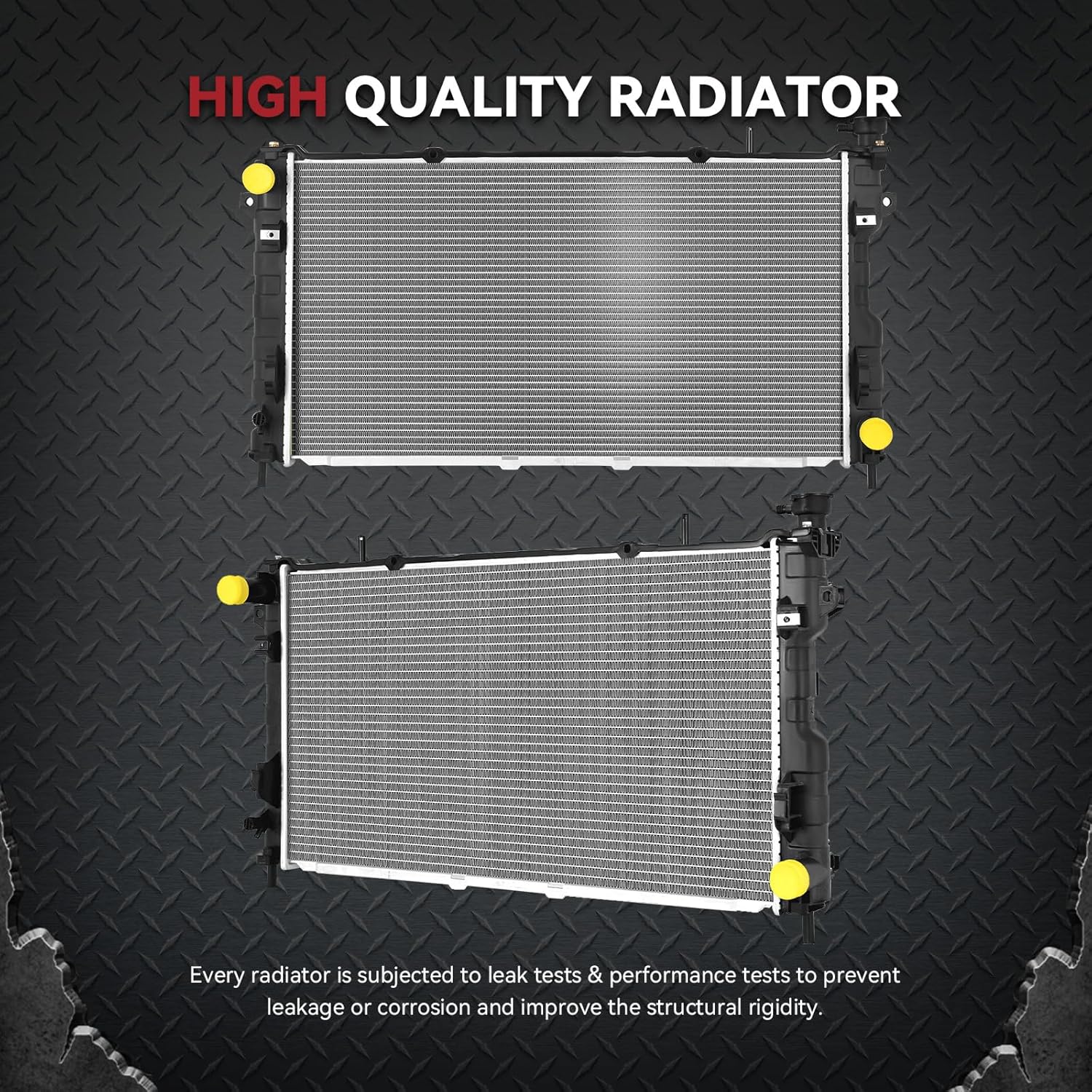Side view of YITAMOTOR® Radiator Compatible with 2005-2007 Chrysler Town & Country Dodge Grand Caravan 3.3L 3.8L V6 ATRD1055