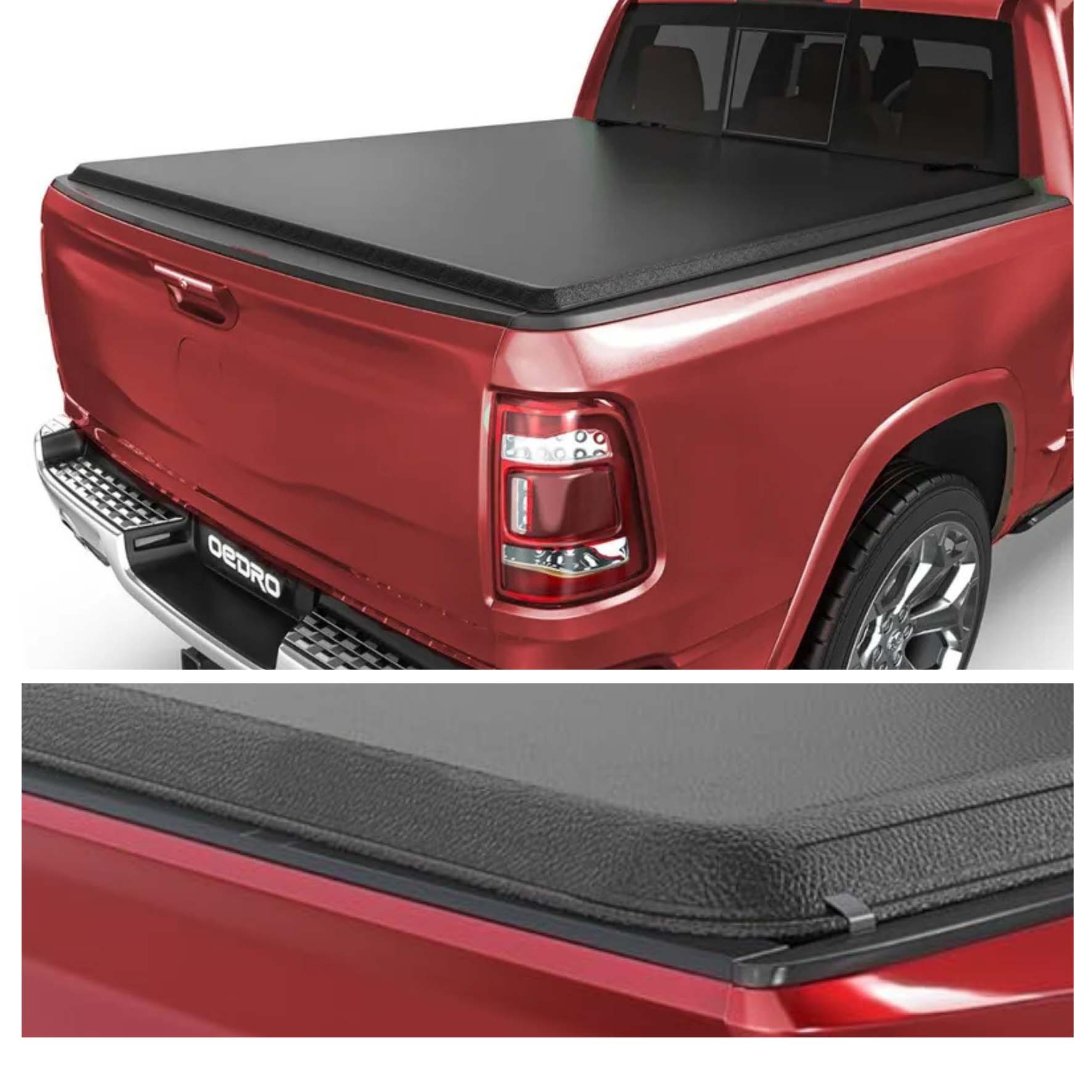 Side view of 5ft Bed Soft Roll-Up Tonneau Cover for Nissan Frontier 2005-2025 (NOT for México)  Full Protection with Durable Double-Layer PVC