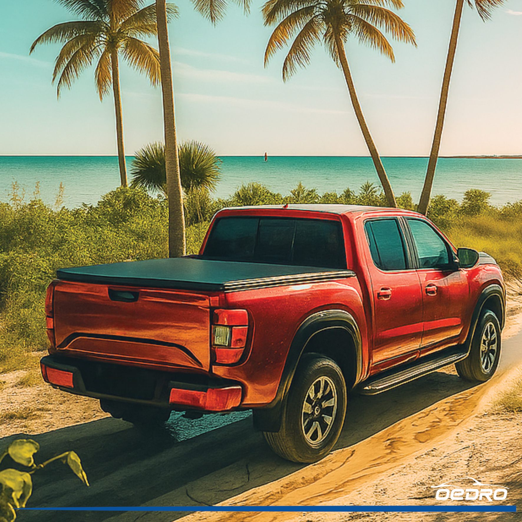 Side view of 5ft Bed Soft Roll-Up Tonneau Cover for Nissan Frontier 2005-2025 (NOT for México)  Full Protection with Durable Double-Layer PVC