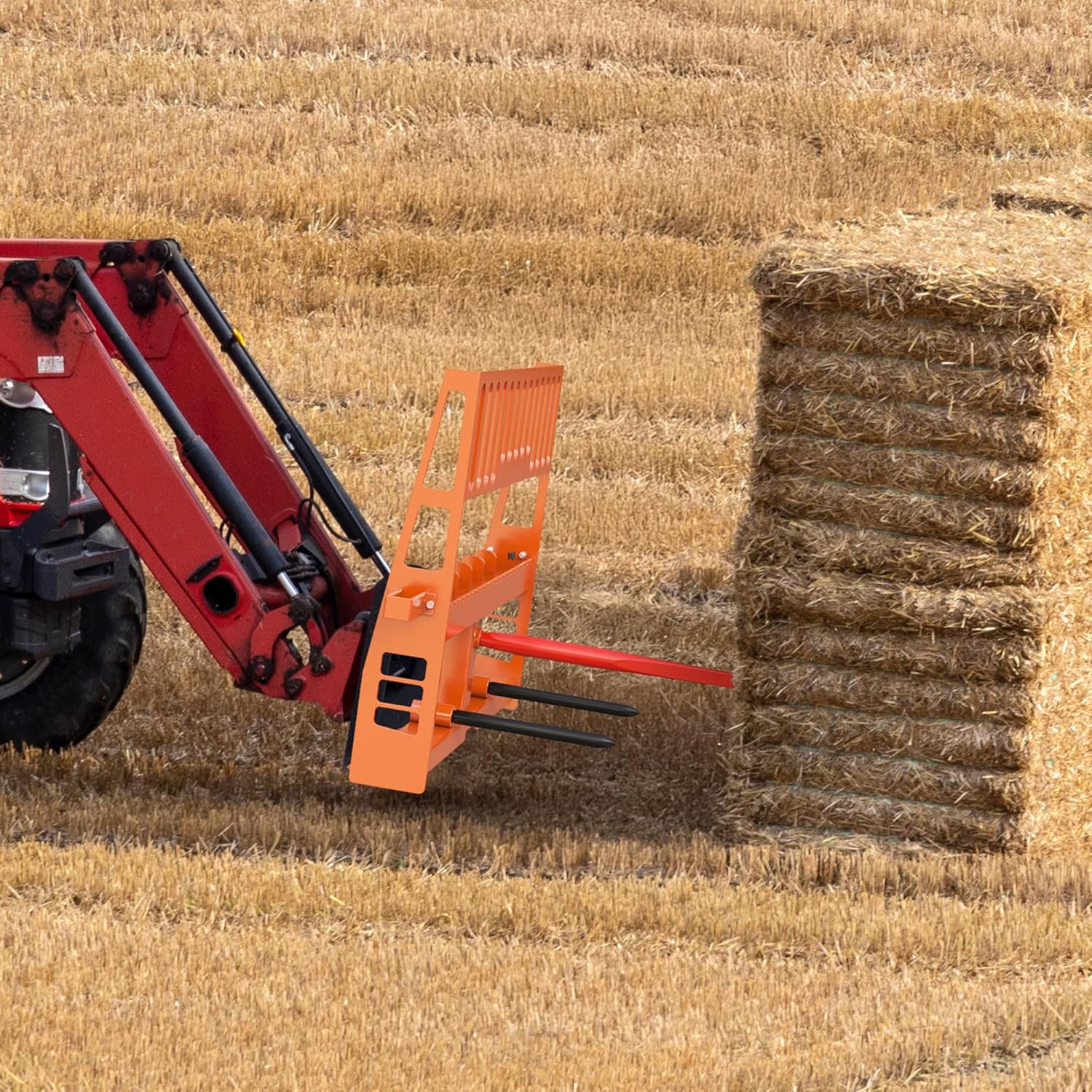 Side view of 4000LB Skid Steer Pallet Fork Attachment with 48" Blades | Quick Tach | YITAMOTOR