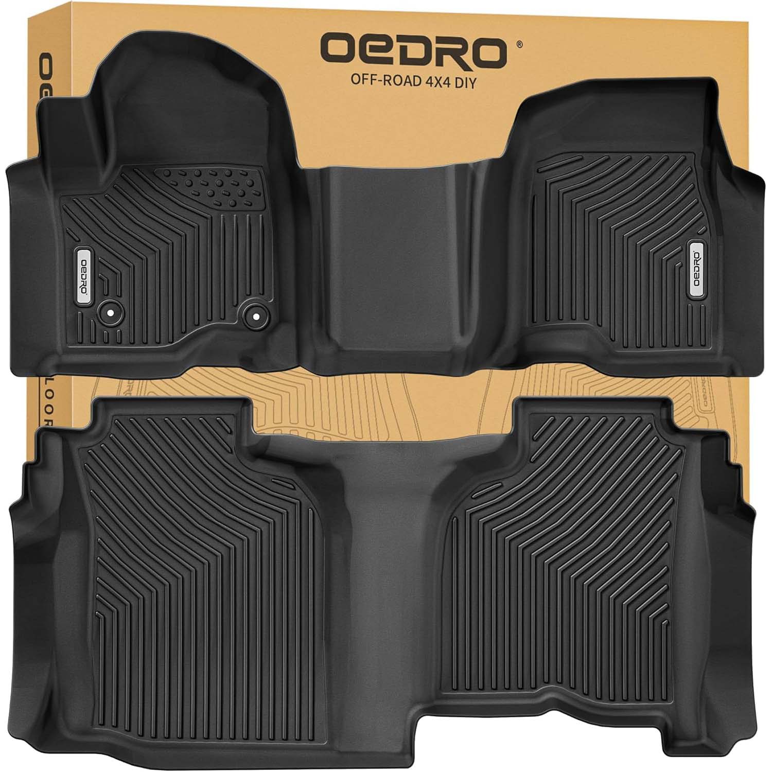 OEDRO Floor Mats for 2019-2025 Chevrolet Silverado 1500/ GMC Sierra1500 Double Cab with 1st Bench Seats