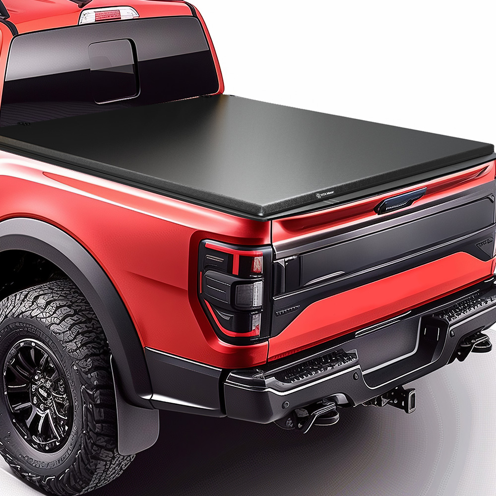 Side view of YITAMOTOR® 2015-2026 Ford F-150 5.5ft bed Soft Tri-fold Truck Bed Tonneau Cover