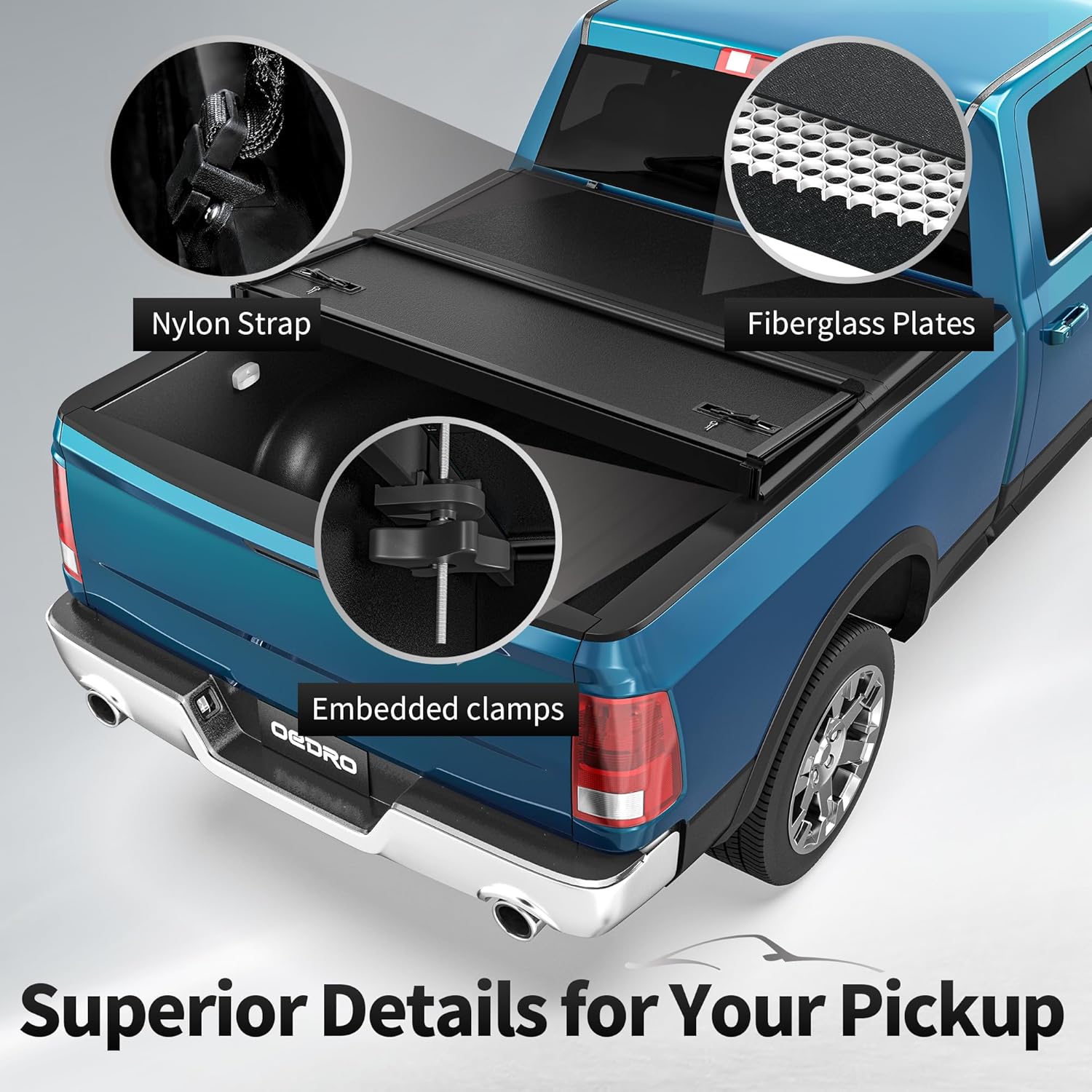 Hard Tri-Fold Tonneau Cover For 2005-2015 Toyota Tacoma 5 Ft Bed - Waterproof Folding Truck Bed Cover