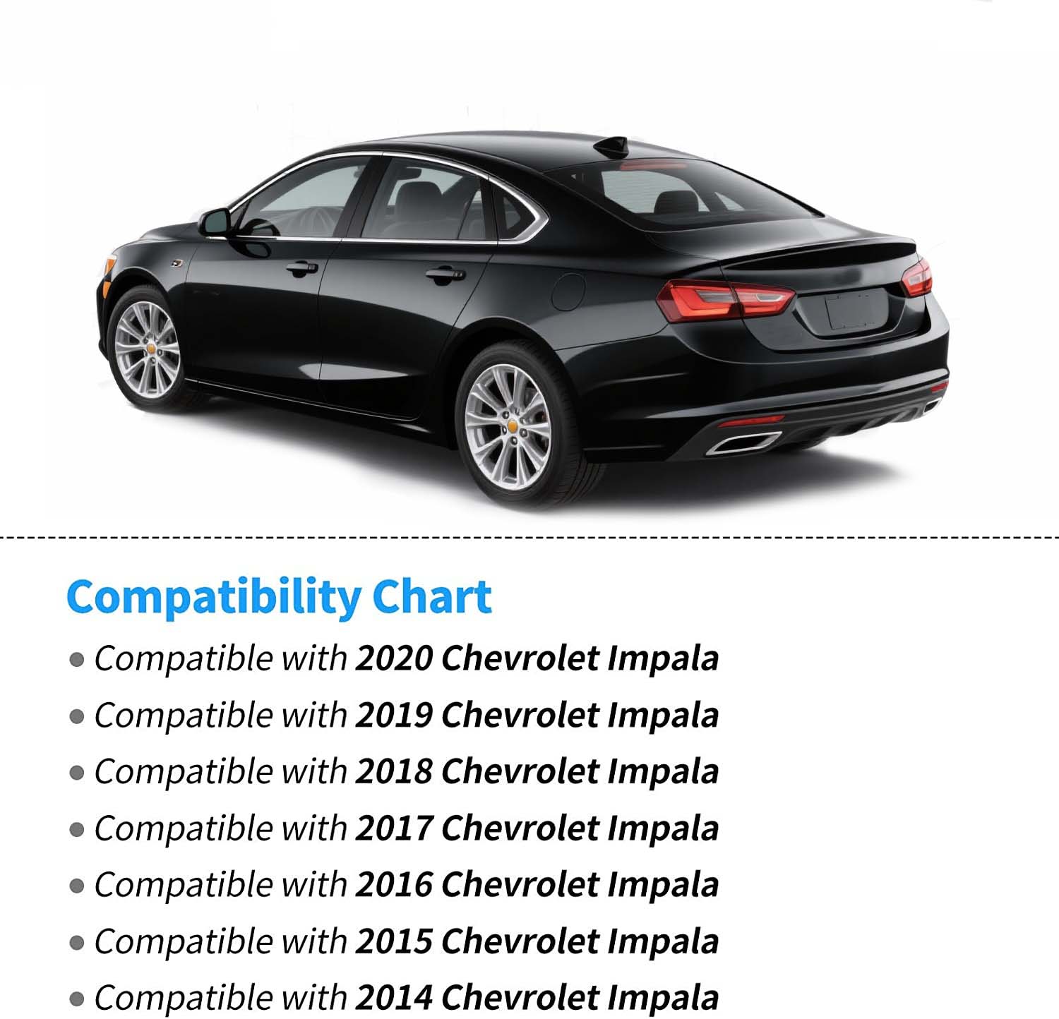 Side view of OEDRO Floor Mats for 2014-2020 Chevy Impala, Unique Black TPE  All-Weather Guard Full Set Liners