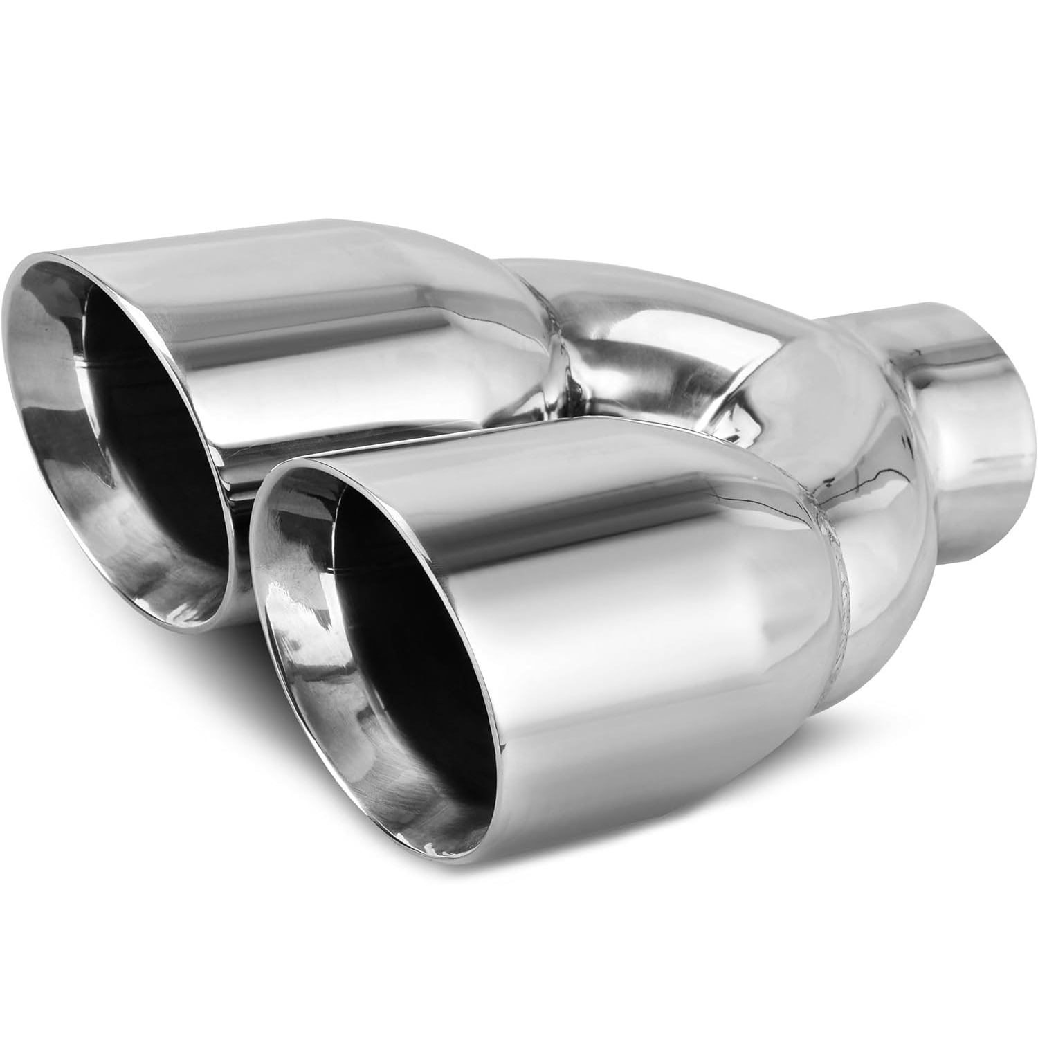 YITAMOTOR 2.5 Inch Dual Exhaust Tip, 2.5"" Inlet 3.5"" Dual Outlet 9.5"" Long Stainless Exhaust Tip, Universal Fit for 2.5"" OD Tailpipe