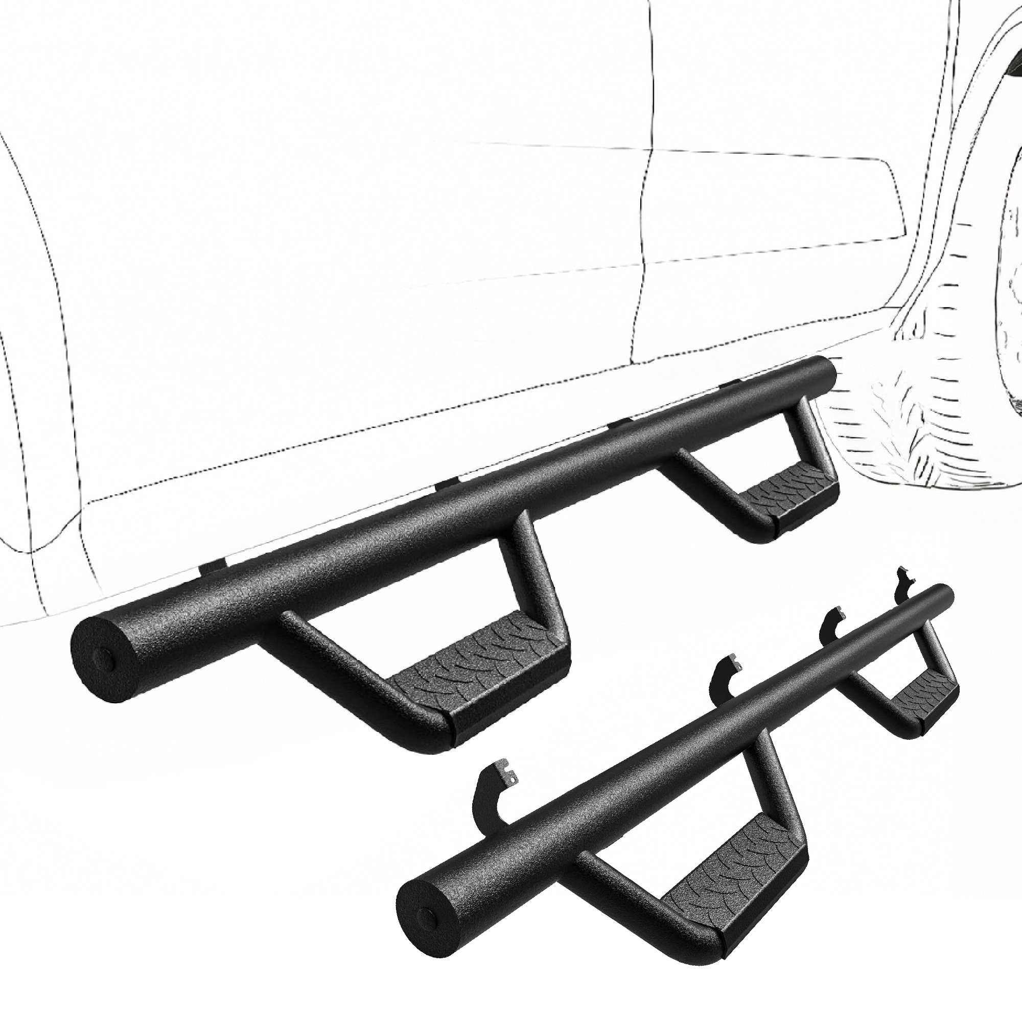 thumbnail image 2 of Running Boards For 2022-2024 2025 Toyota Tundra CrewMax Drop Side 2 of 14