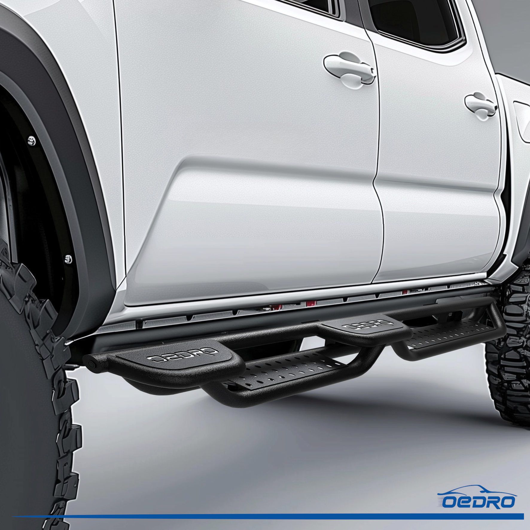 RedRock Tacoma 4-Inch Drop TC1 Running Boards; Textured Black TT50909 (24-26 Tacoma Double Cab) - Free Shipping