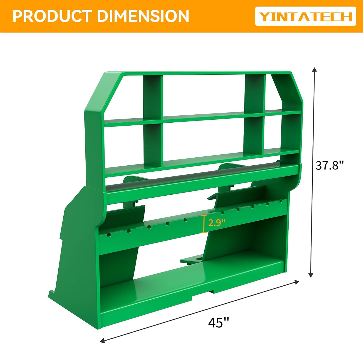 Side view of YITAMOR 4000lb Skid Steer Pallet Forks - 45" Frame & 48" Blades | Fits Bobcat/Kubota