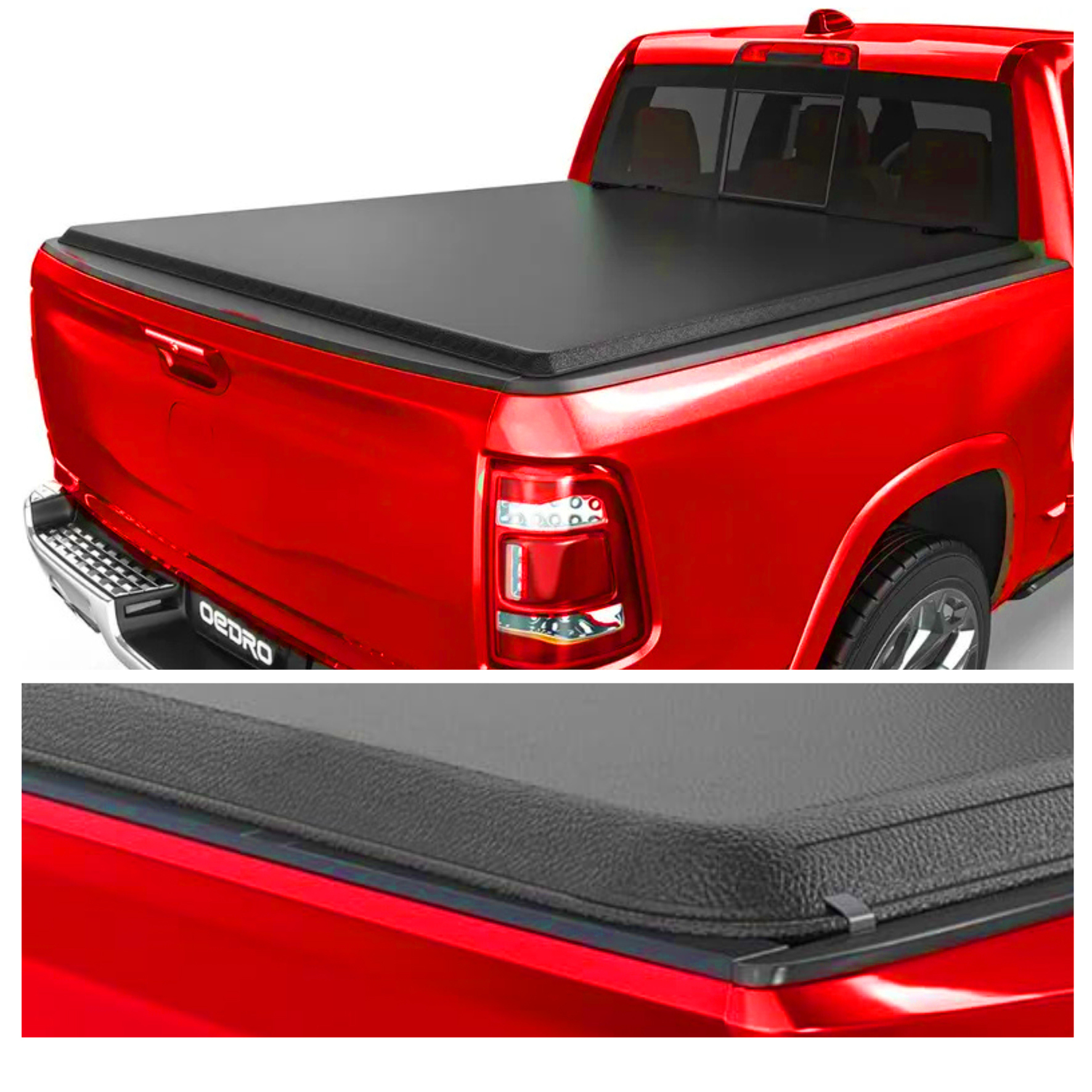 Side view of 6.4FT Soft Roll-Up Truck Bed Cover Fits for Dodge Ram 1500 Classic 2002-2024 (Excl. New Body), Fits for  2003-2025 Dodge Ram 2500 3500| 6'4" (76") Bed