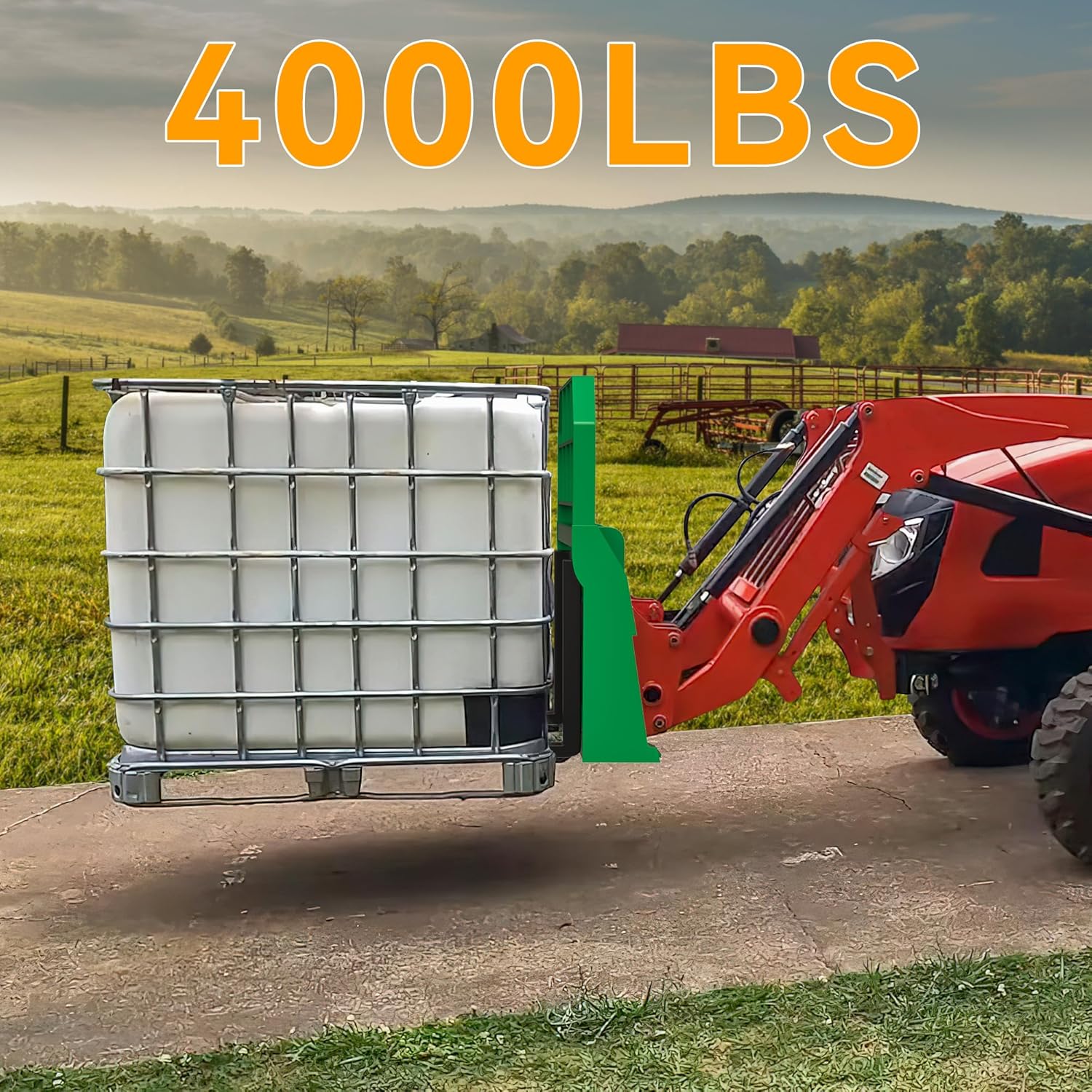 Side view of YITAMOR 4000lb Skid Steer Pallet Forks - 45" Frame & 48" Blades | Fits Bobcat/Kubota