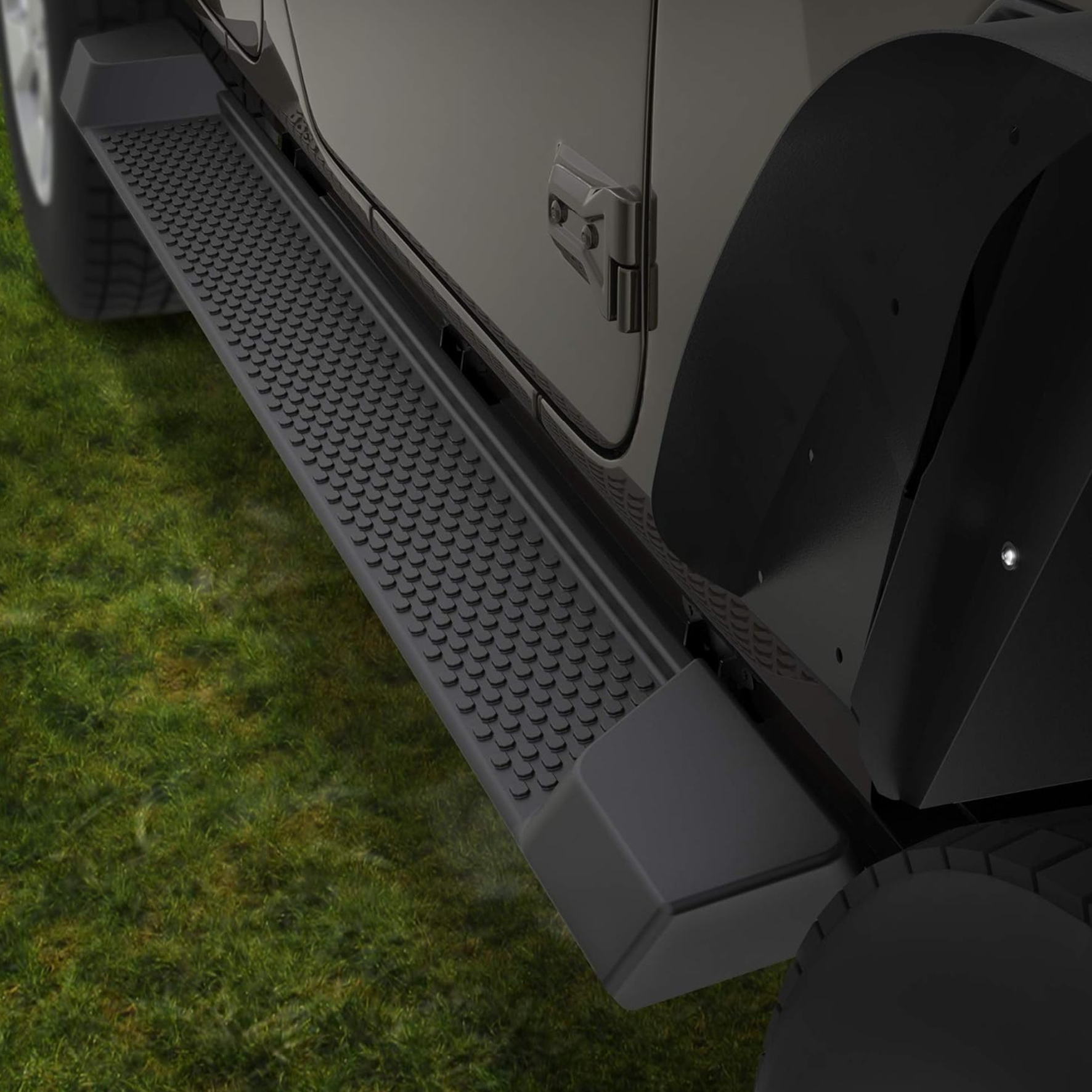 Side view of 6 inches OE Style Running Boards, Side Steps Compatible for 2018-2026 Jeep Wrangler JL 4-Door Black, Nerf Bars (Excl JK Model)
