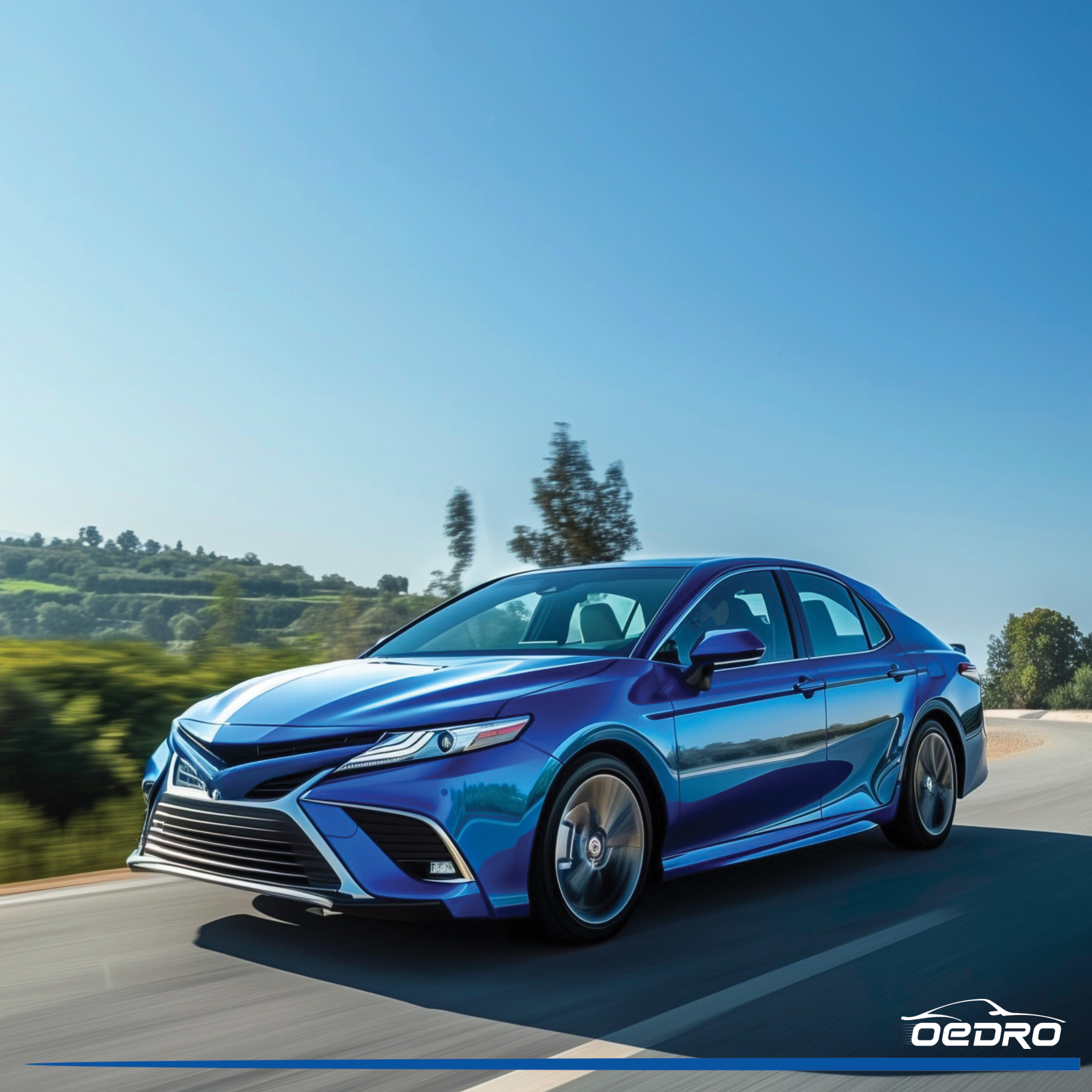 Side view of OEDRO Floor Mats for 2025 Toyota Camry (Including Hybrid), Unique Black TPE All-Weather Guard Full Set Liners