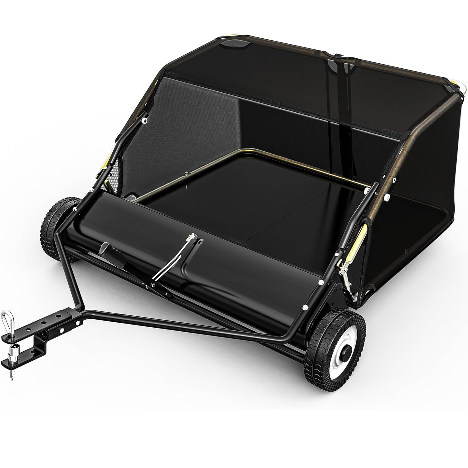 YITAMOR 42" Lawn Sweeper - 12 Cu.Ft Hopper | Branch-Proof Net, Adjustable Brush