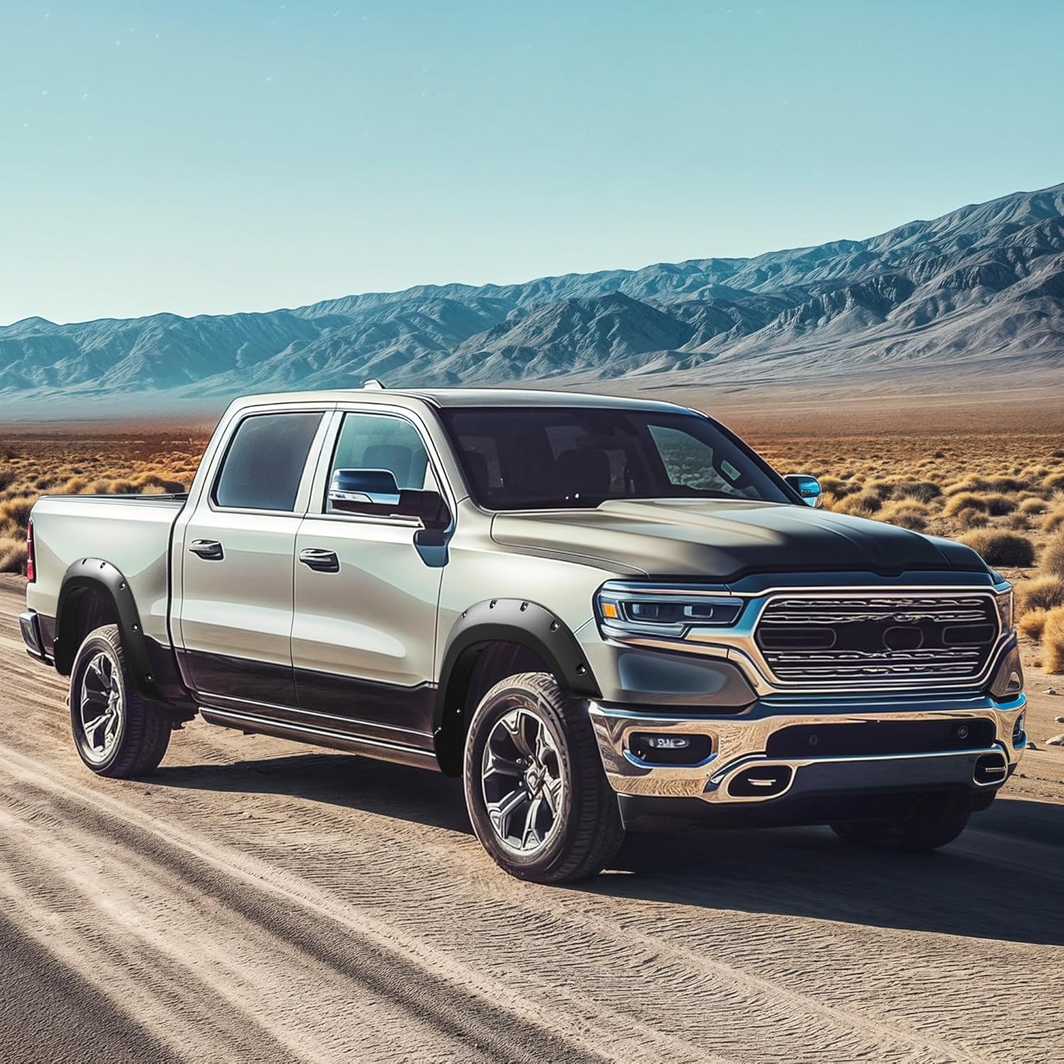 Side view of YITAMOTOR® 2019-2024 Dodge Ram 1500 Double & Crew Cab (Excludes Rebel) Fender Flares