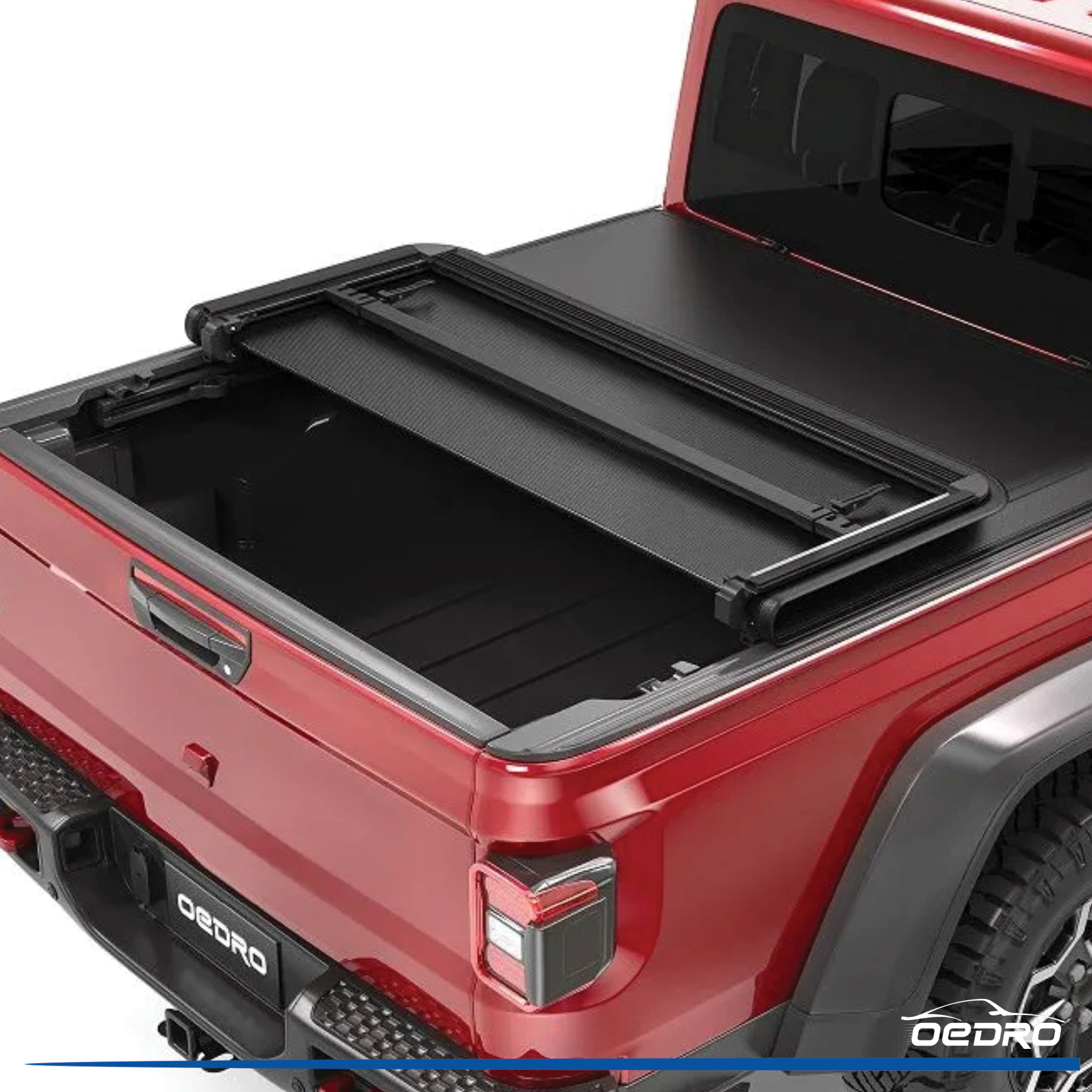 Side view of OEDRO 5ft Soft Tri-fold Truck Bed Tonneau Cover for 2019-2024 Ford Ranger