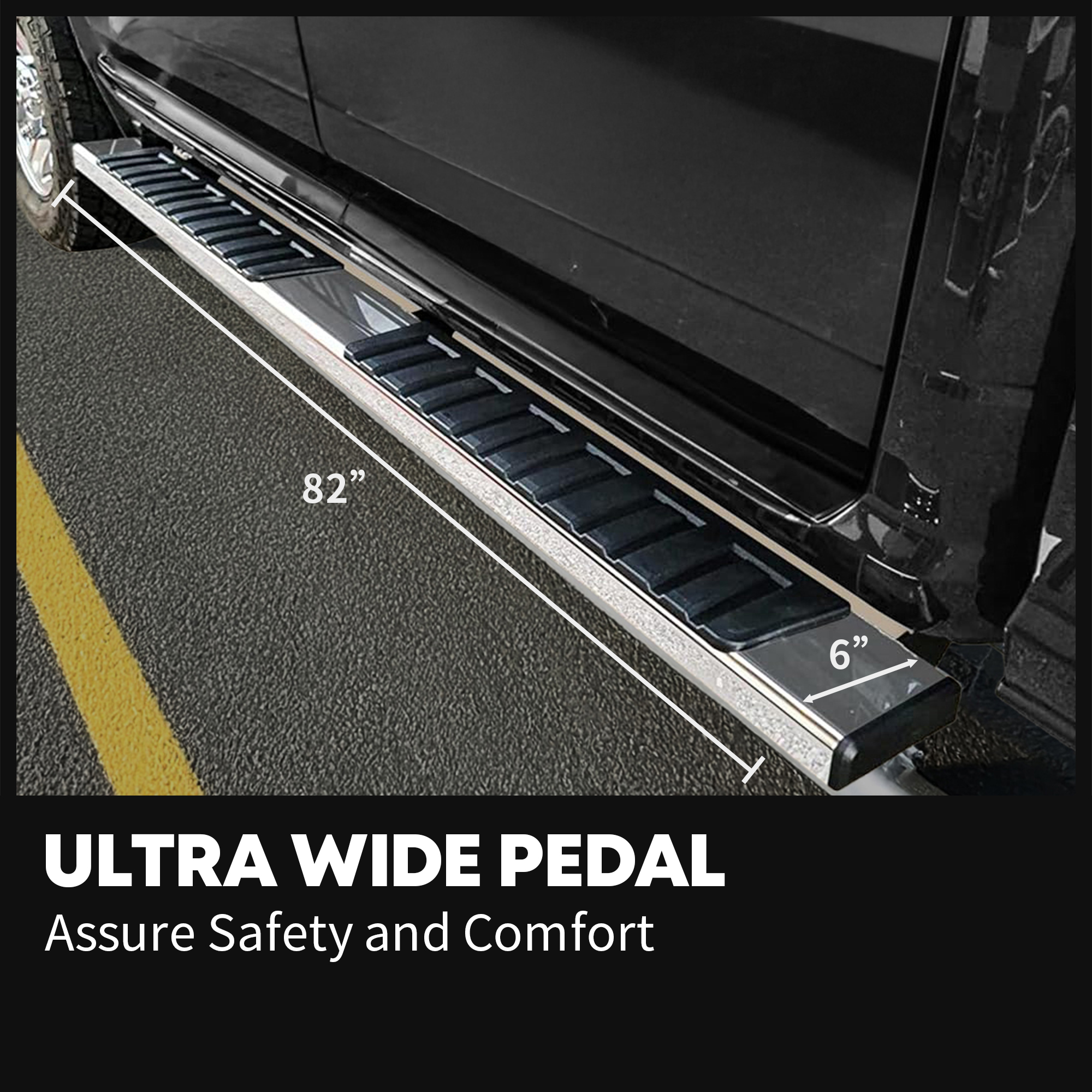 Side view of YITAMOTOR® 2019-2026 Dodge Ram 1500 Crew Cab New Body Style 6'' Running Board Side Steps