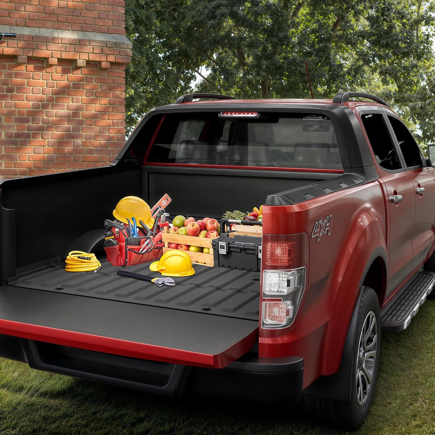 Side view of YITAMOTOR Heavy-Duty Bed Mat for 2023-2026 Chevy Colorado/GMC Canyon 5FT – TPE All-Weather Protection