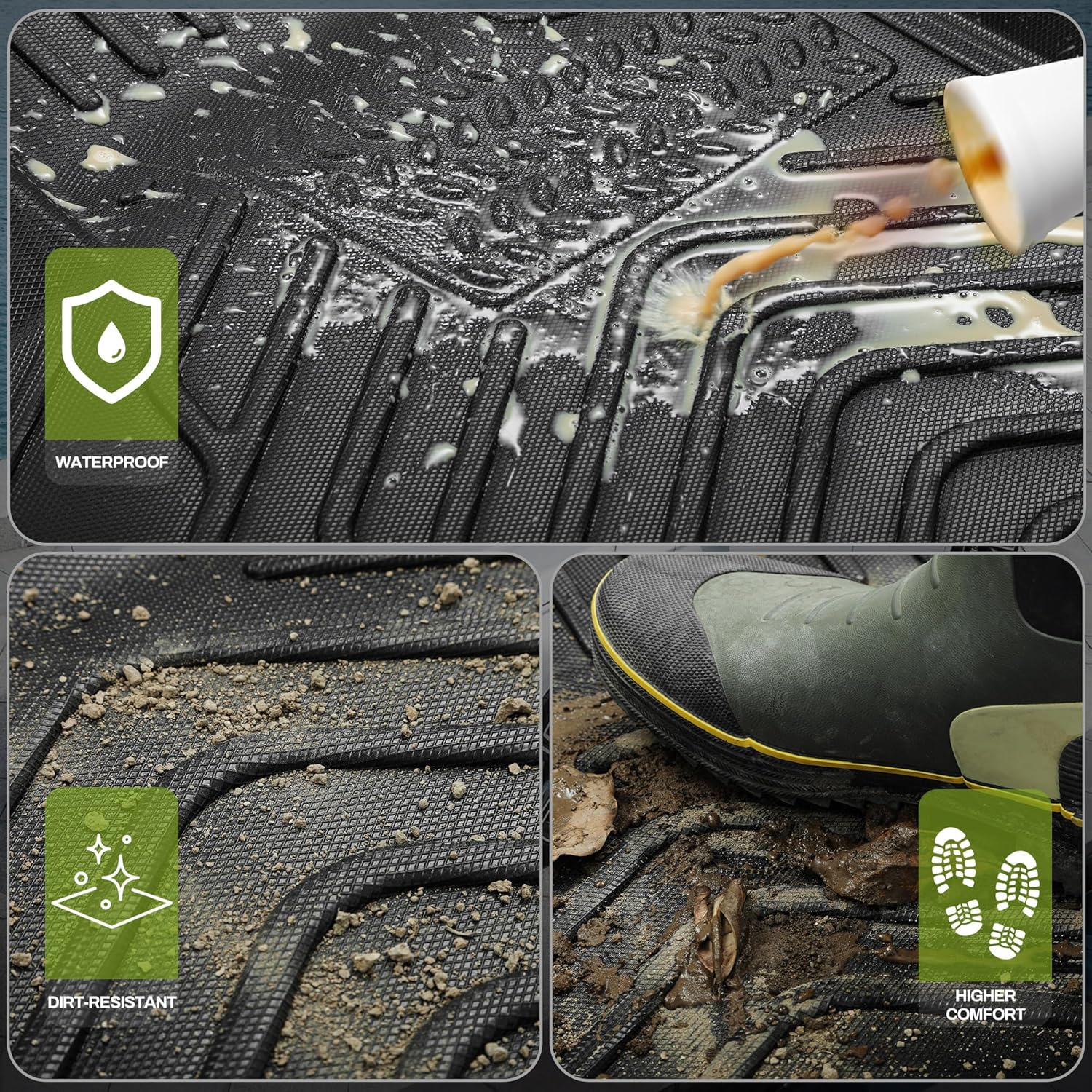 Side view of YITAMOTOR All-Weather Floor & Cargo Mats for 2022-2025 Jeep Grand Cherokee (Incl. 4XE) – Full Set TPE Liners