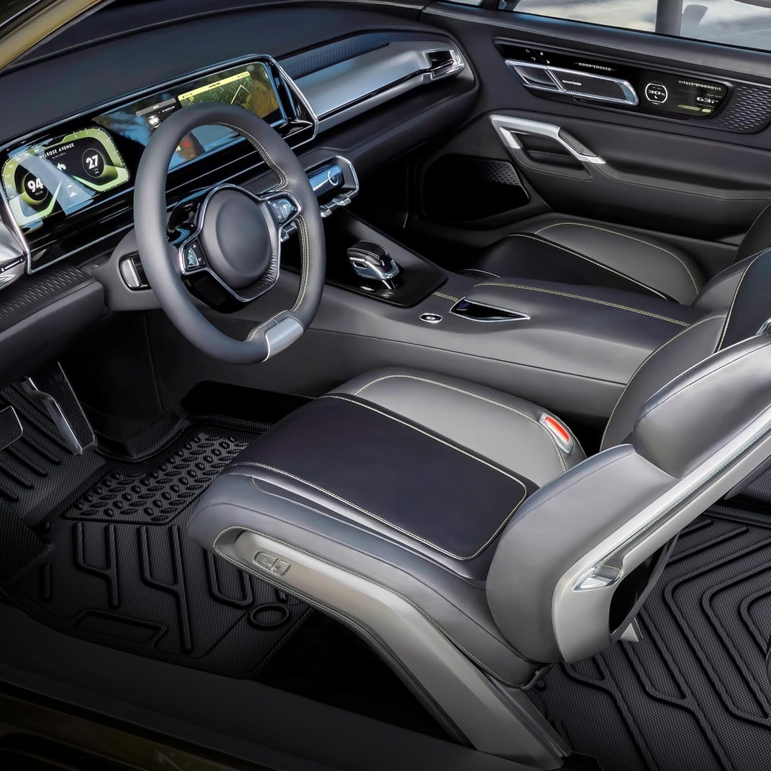 Side view of YITAMOTOR All-Weather Floor & Cargo Mats for 2022-2025 Jeep Grand Cherokee (Incl. 4XE) – Full Set TPE Liners
