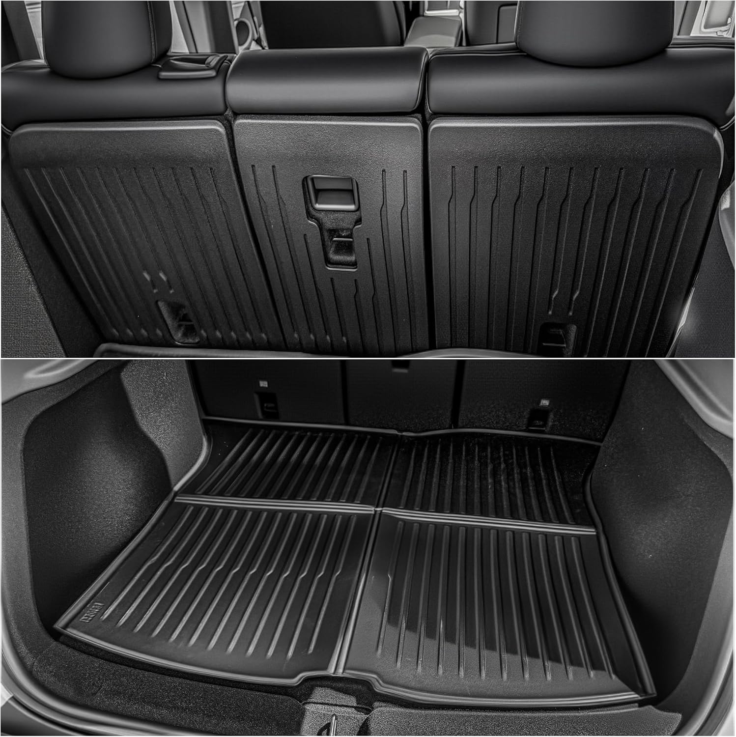 Side view of YITAMOTOR 9-Piece All-Weather Floor Mat Set for Tesla Model Y (5-Seater) - Full TPE Interior Protection