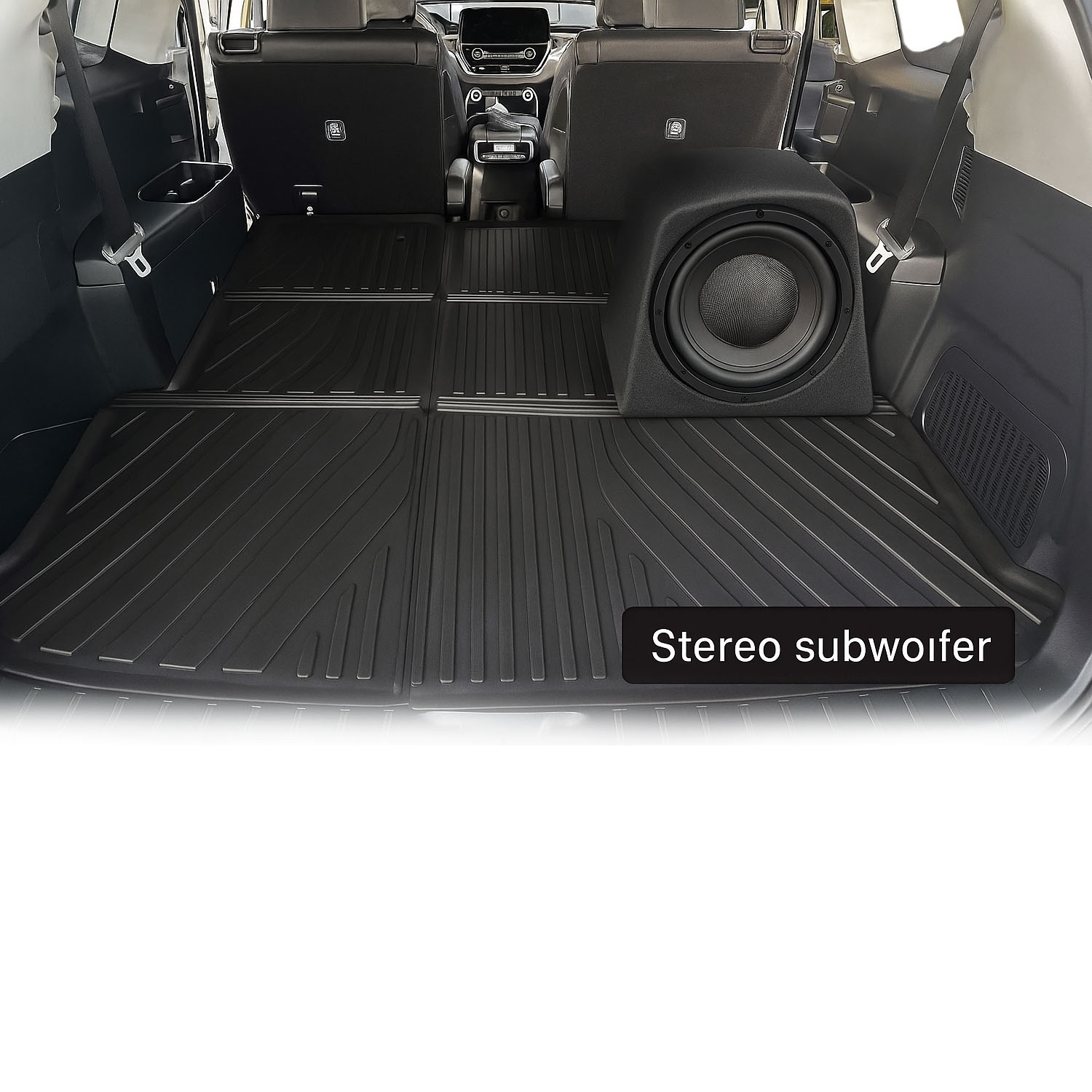 Side view of All-Weather TPE Floor Mats & Cargo Liner for 2024-2025 Toyota Grand Highlander w/Subwoofer 7 Seat (Include Hybrid), Custom Fit Backrest Mat