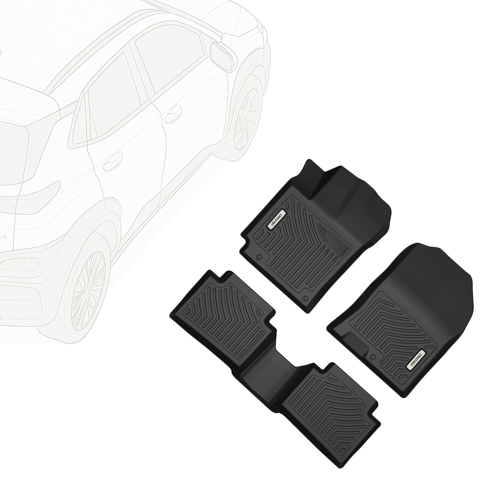 Side view of OEDRO Floor Mats for 2018-2023 Hyundai Kona (NO Electric Models), Black TPE All-Weather Full Set Floor Liners
