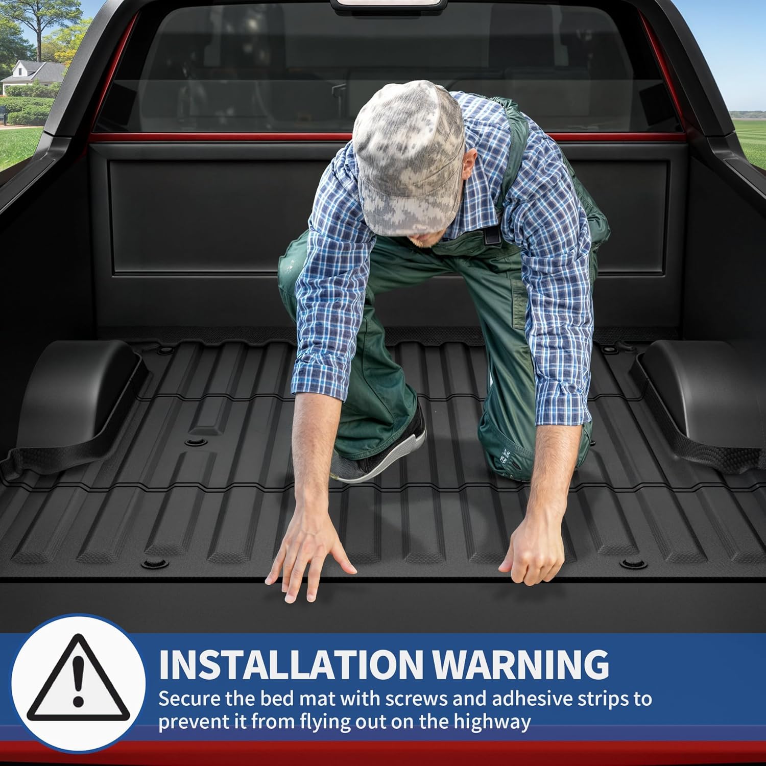 Side view of YITAMOTOR Heavy-Duty Bed Mat for 2023-2026 Chevy Colorado/GMC Canyon 5FT – TPE All-Weather Protection