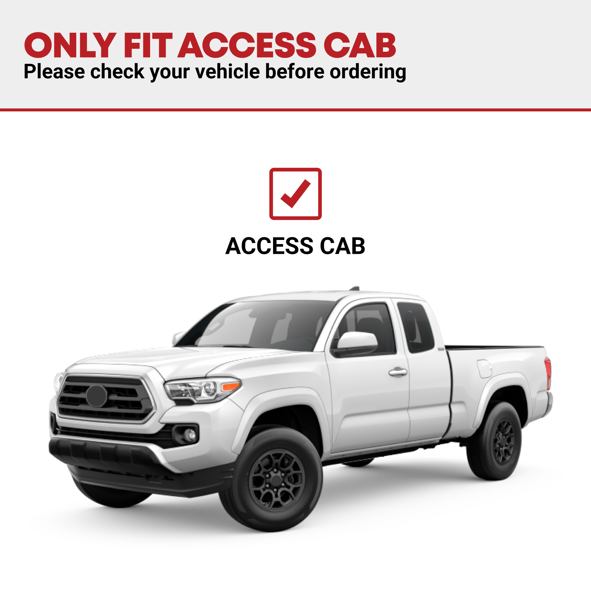 Side view of YITAMOTOR® 6.5 Inches Running Boards Compatible with 2005-2023 Toyota Tacoma Access Cab, Stainless Steel Black Side Steps Nerf Bars