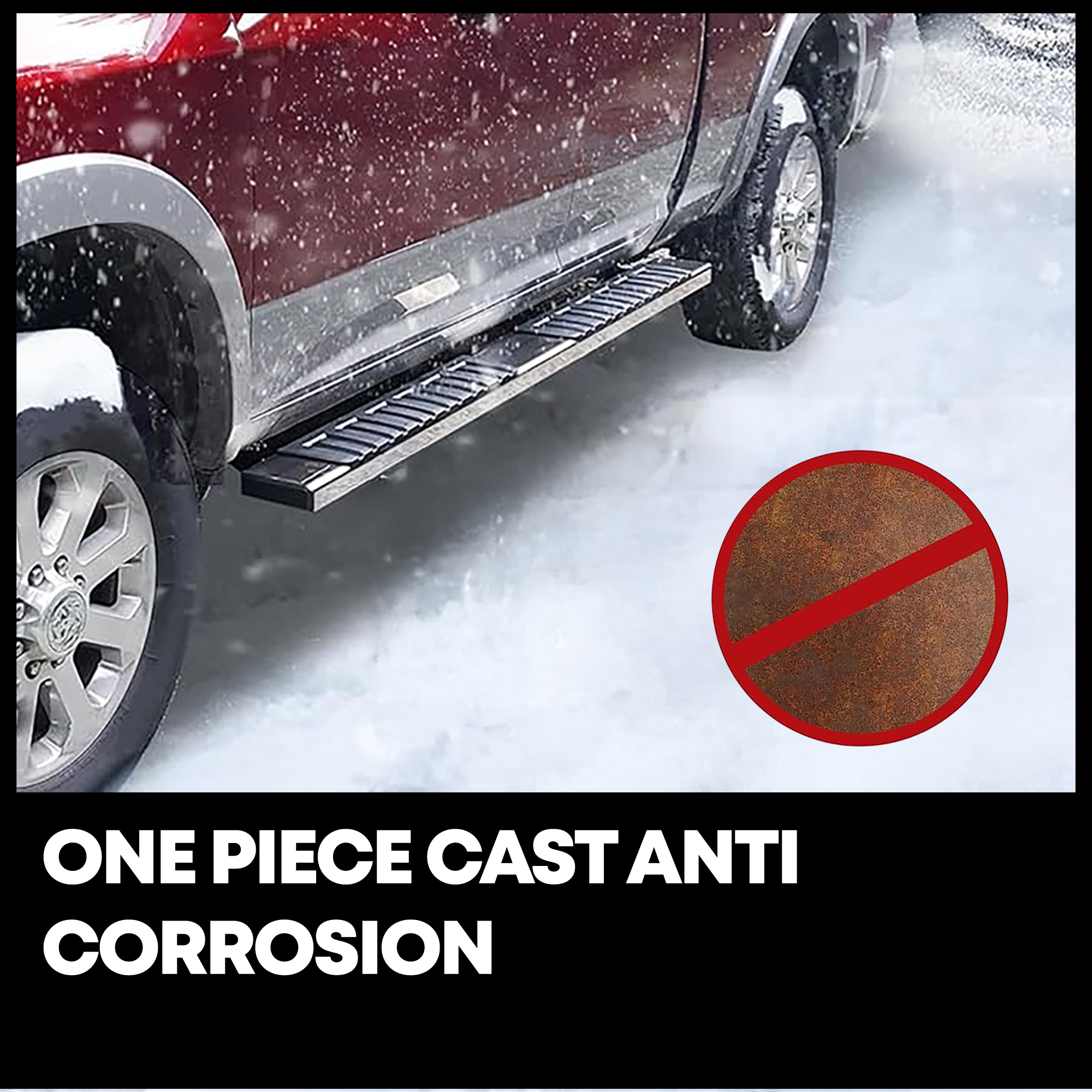 Side view of YITAMOTOR® 6.5 Inches Running Boards Compatible with 2005-2023 Toyota Tacoma Access Cab, Stainless Steel Black Side Steps Nerf Bars