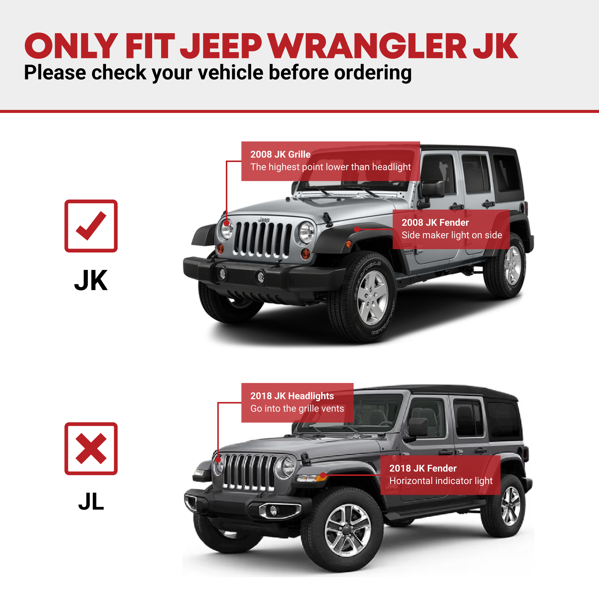 Side view of YITAMOTOR® Running Boards Compatible with 2007-2018 Jeep Wrangler JK 4 Door, Nerf Bars, Black Side Steps (Not for JL Model)