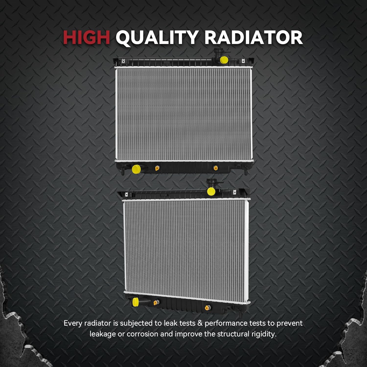 Side view of YITAMOTOR Aluminum Radiator - Direct Fit for GM Midsize SUVs | 4.2L L6 Compatible