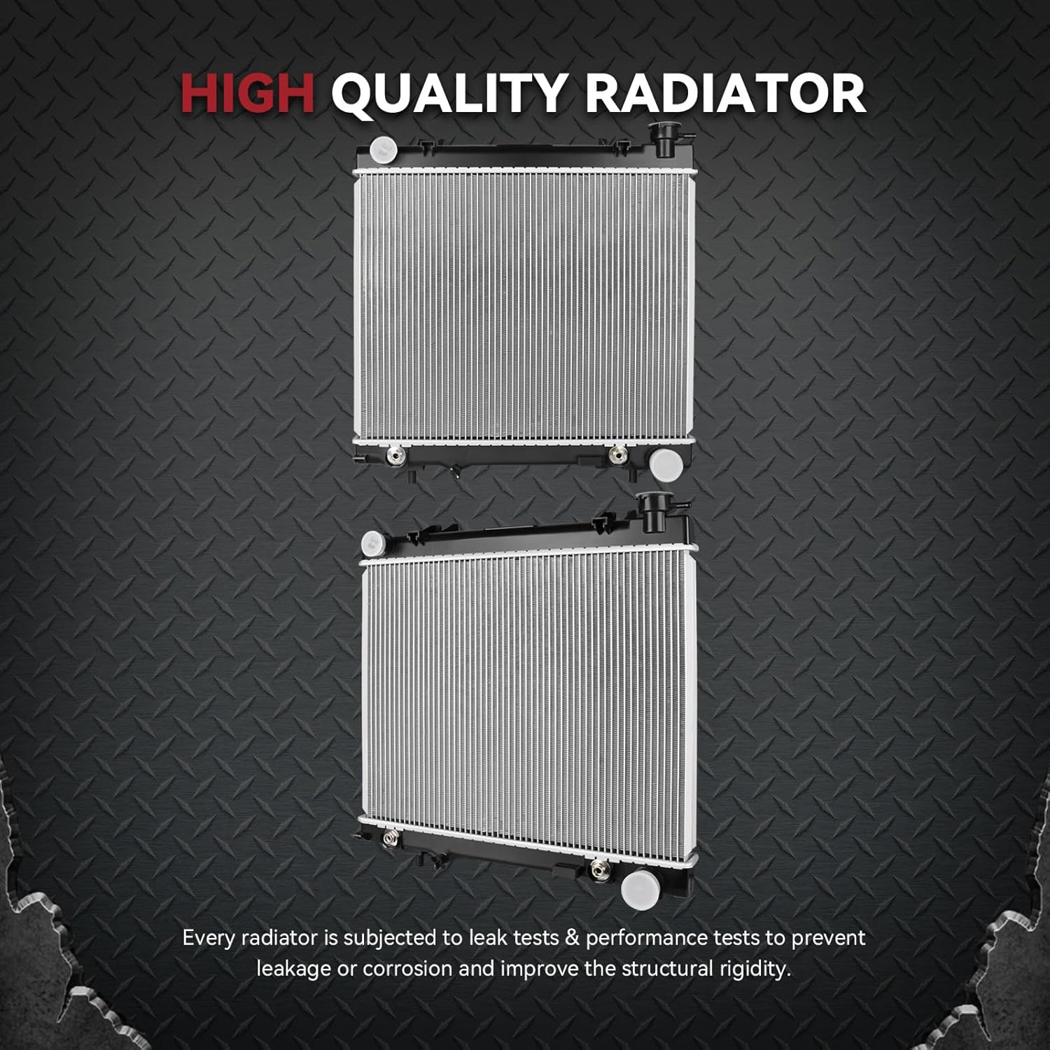 Side view of YITAMOTOR Aluminum Radiator - Direct Fit for 05-12 Dakota, 06-09 Raider | 3.7L V6 & 4.7L V8 Engines