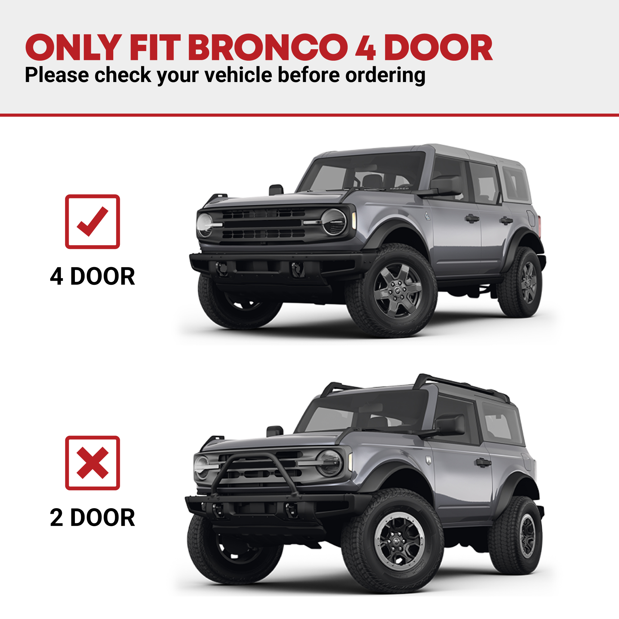 Side view of YITAMOTOR® 2021-2026 Ford Bronco 4 Door Running Boards, Off-Road Side Steps