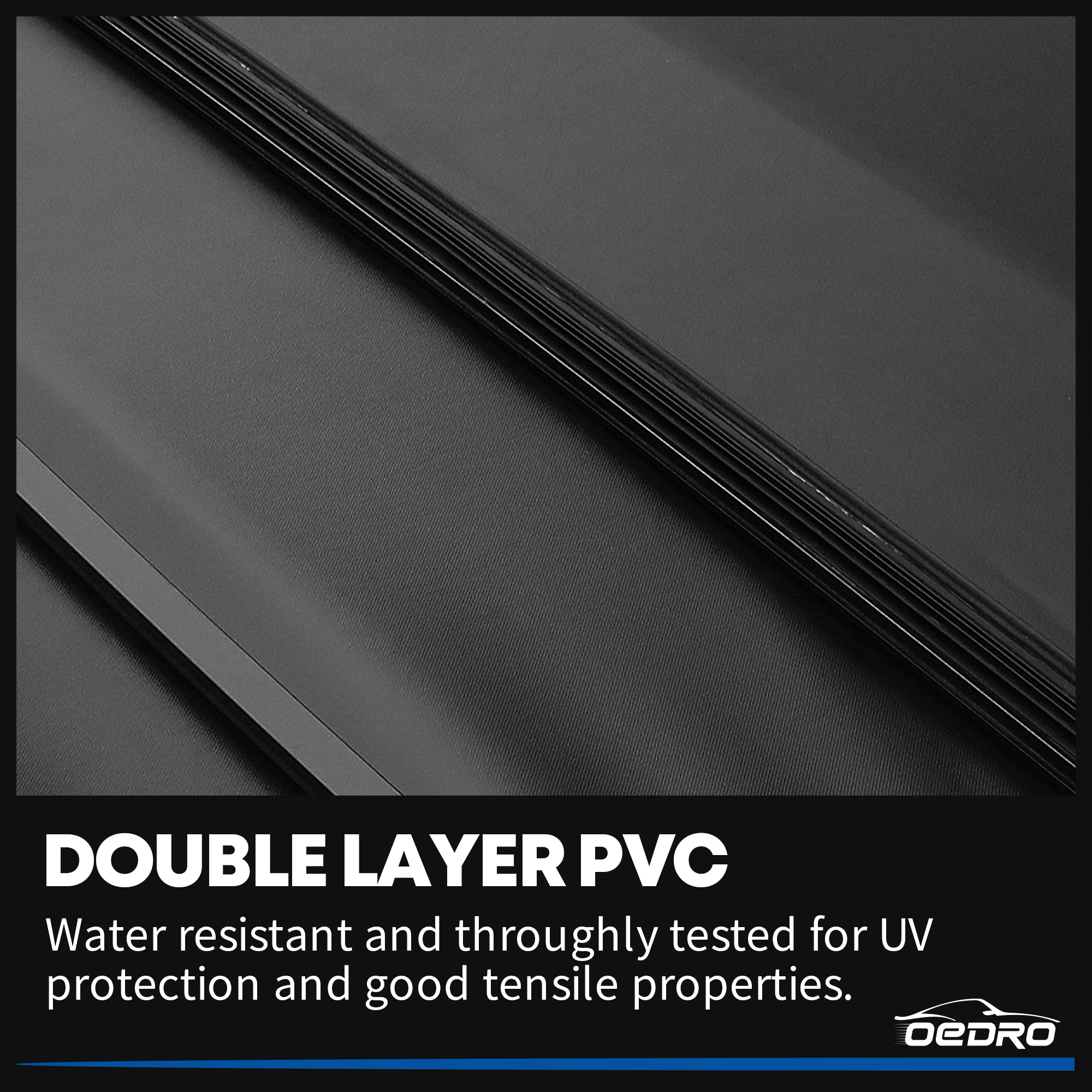Side view of OEDRO 5.8FT 4-Fold Truck Bed Soft Tonneau Cover for 2019-2026 Chevy Silverado 1500 /GMC Sierra 1500 New Body Style w/o Multi-Flex Tailgate