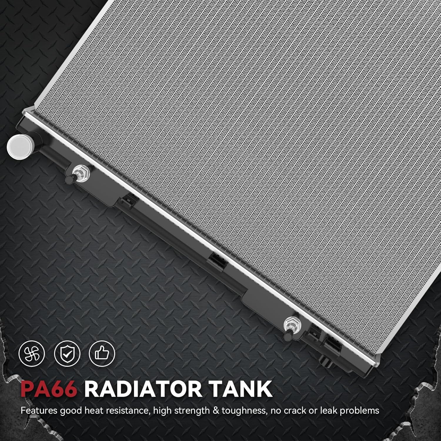 Side view of YITAMOTOR Aluminum Radiator - Direct Fit for 2005-2019 Nissan Pathfinder/Xterra/Frontier & Suzuki Equator | 4.0L V6 & 5.6L V8