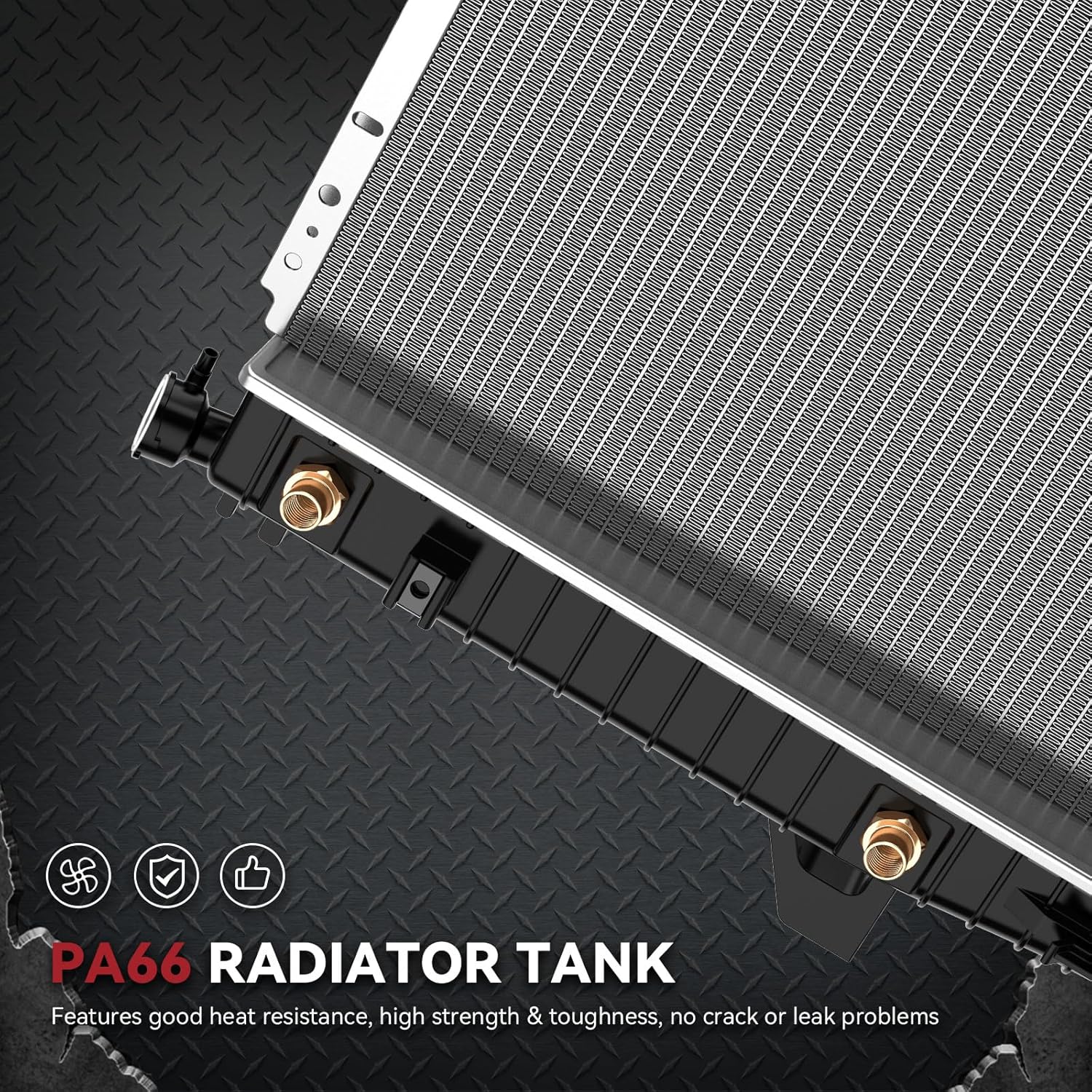 Side view of YITAMOTOR Aluminum Radiator - Direct Fit Replacement for 1998-2008 Ford Explorer/Ranger/Mazda B-Series | 3.0L 4.0L Engine Compatible