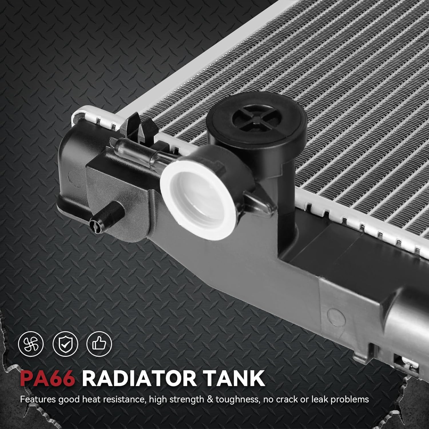 Side view of YITAMOTOR Aluminum Core Radiator - Direct Fit for 2007-2011 Toyota Camry | 2.4L 2.5L L4 Engine