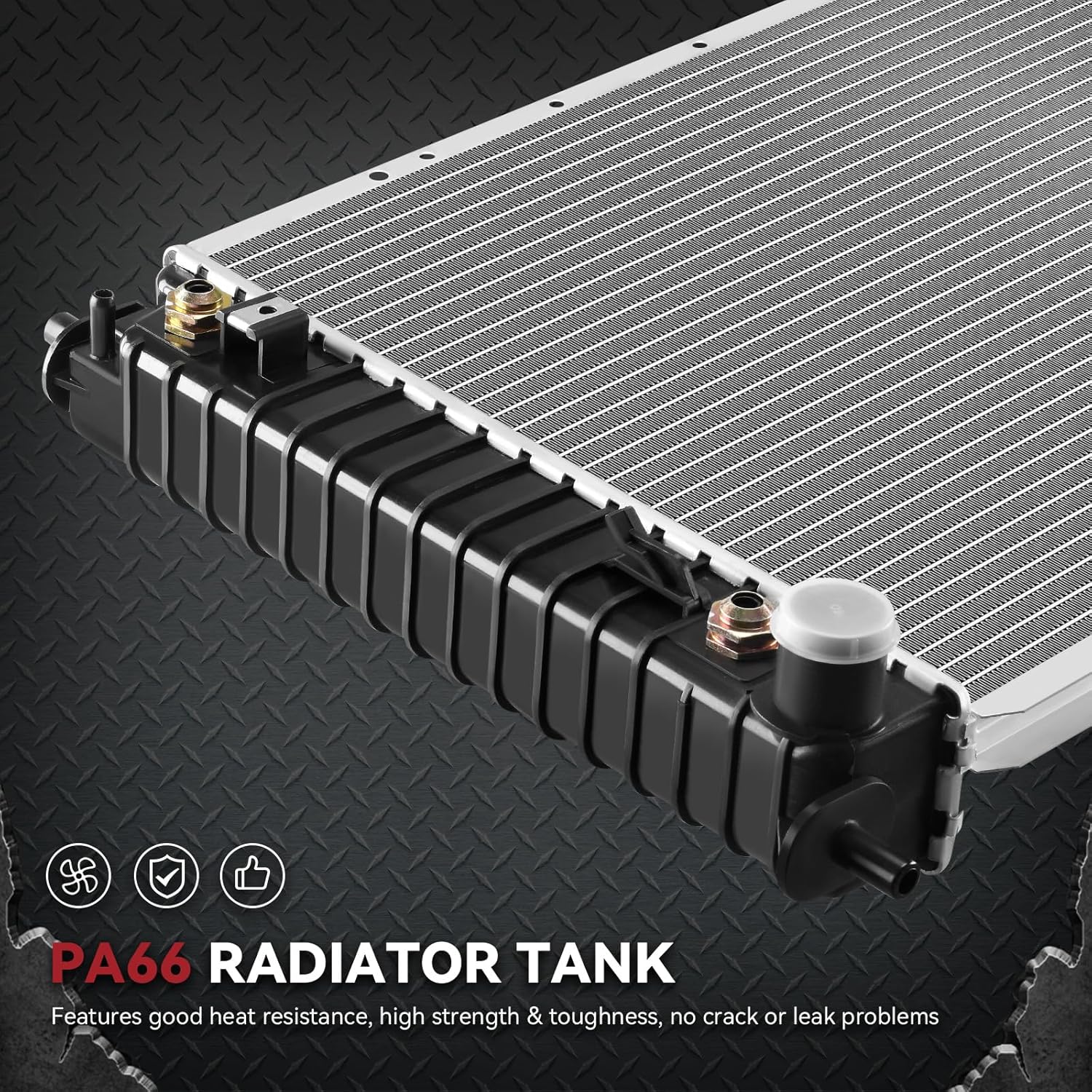 Side view of YITAMOTOR Aluminum Core Radiator - Direct Fit for 2004-2008 Ford/Lincoln Trucks & SUVs | 4.2L-5.4L V6 V8