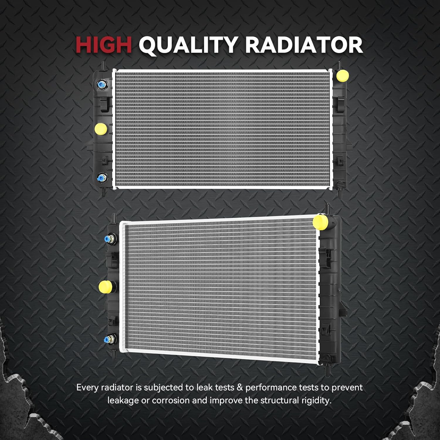 Side view of YITAMOTOR Aluminum Radiator - Direct Fit for 05-10 Cobalt, 07-10 G5, 03-07 Ion | 2.0L 2.2L 2.4L L4