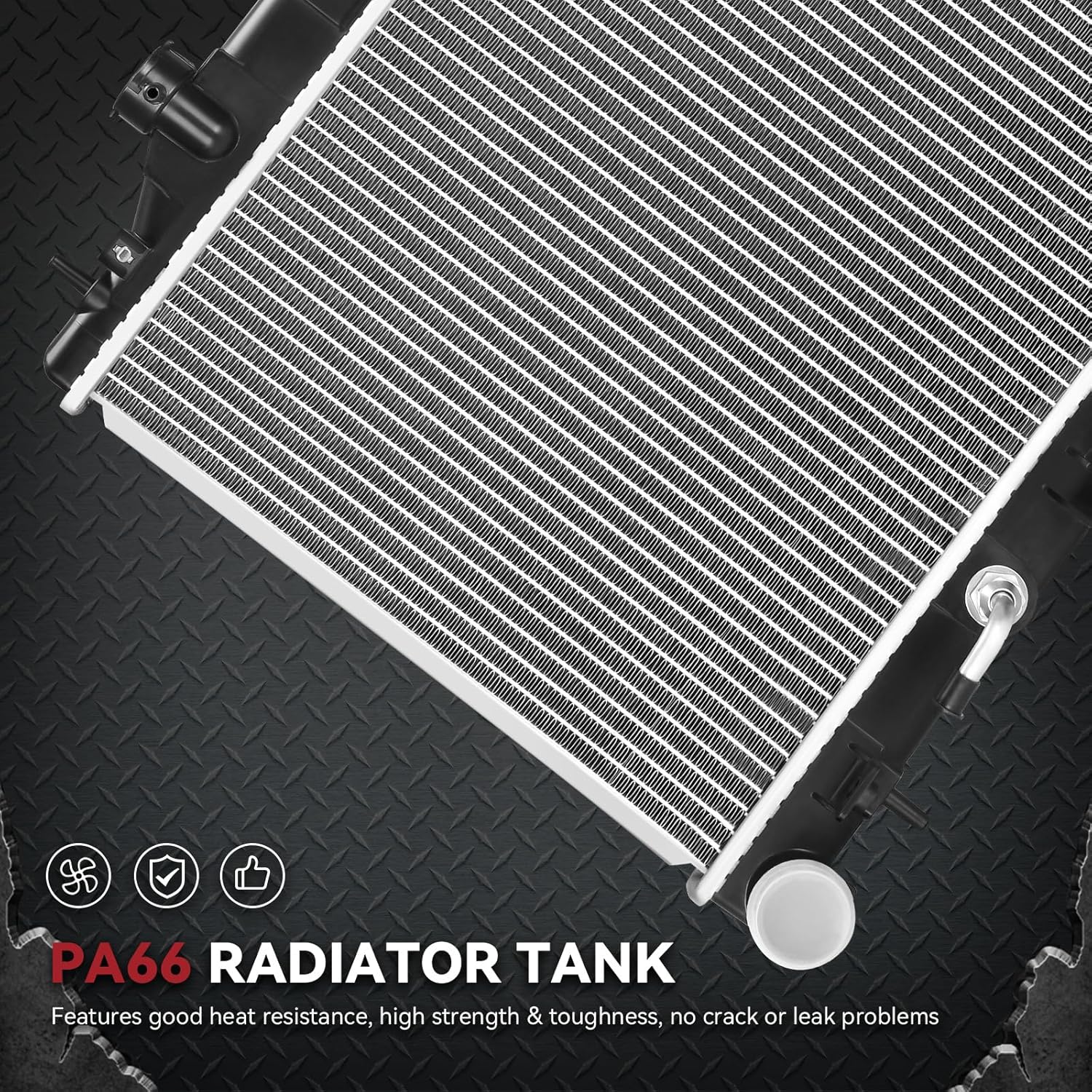 Side view of YITAMOTOR Aluminum Radiator - Direct Fit for Subaru Impreza/Forester/Legacy/Outback/Crosstrek | 2.0L 2.5L