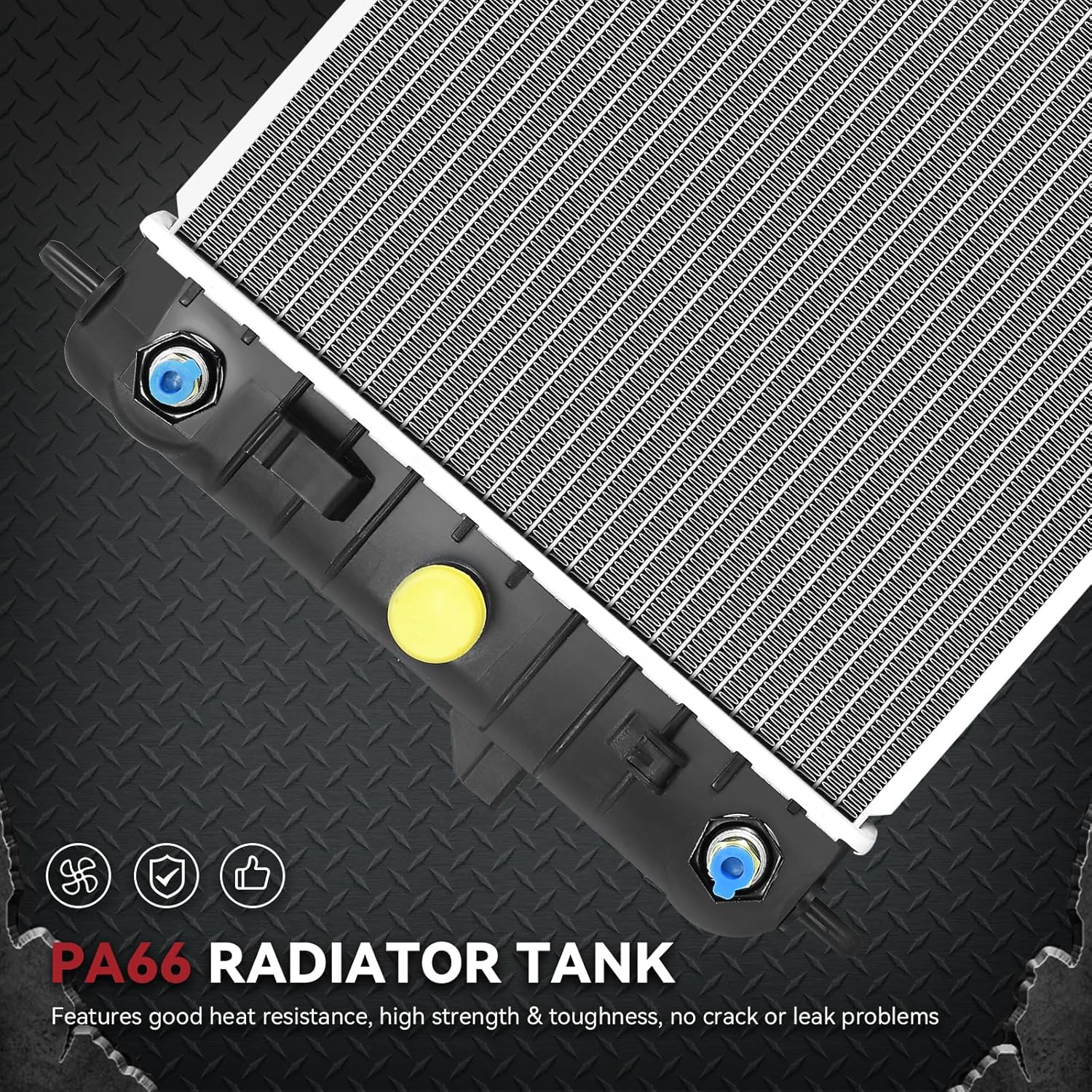 Side view of YITAMOTOR Aluminum Radiator - Direct Fit for 05-10 Cobalt, 07-10 G5, 03-07 Ion | 2.0L 2.2L 2.4L L4