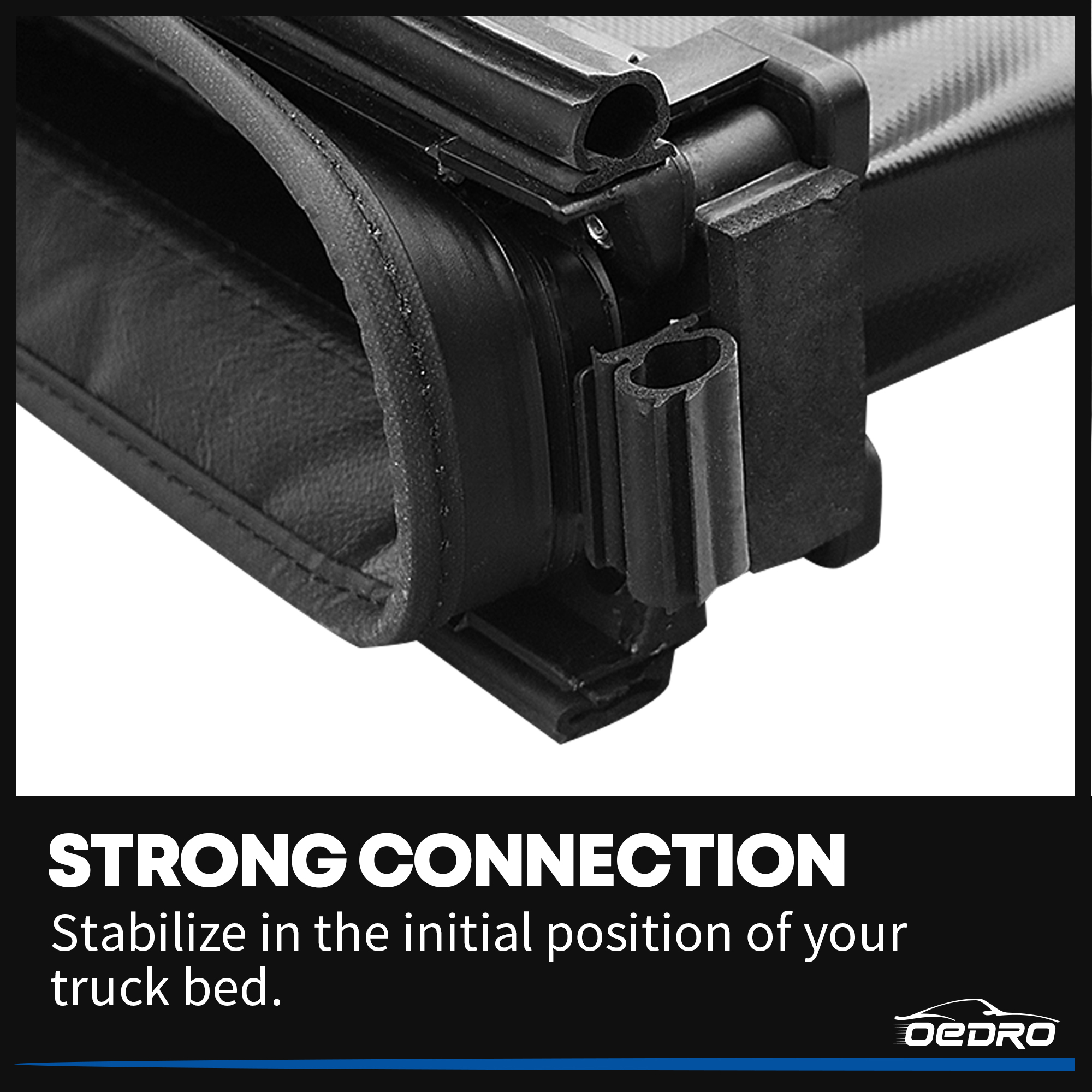 Side view of OEDRO 5.8FT 4-Fold Truck Bed Soft Tonneau Cover for 2019-2026 Chevy Silverado 1500 /GMC Sierra 1500 New Body Style w/o Multi-Flex Tailgate