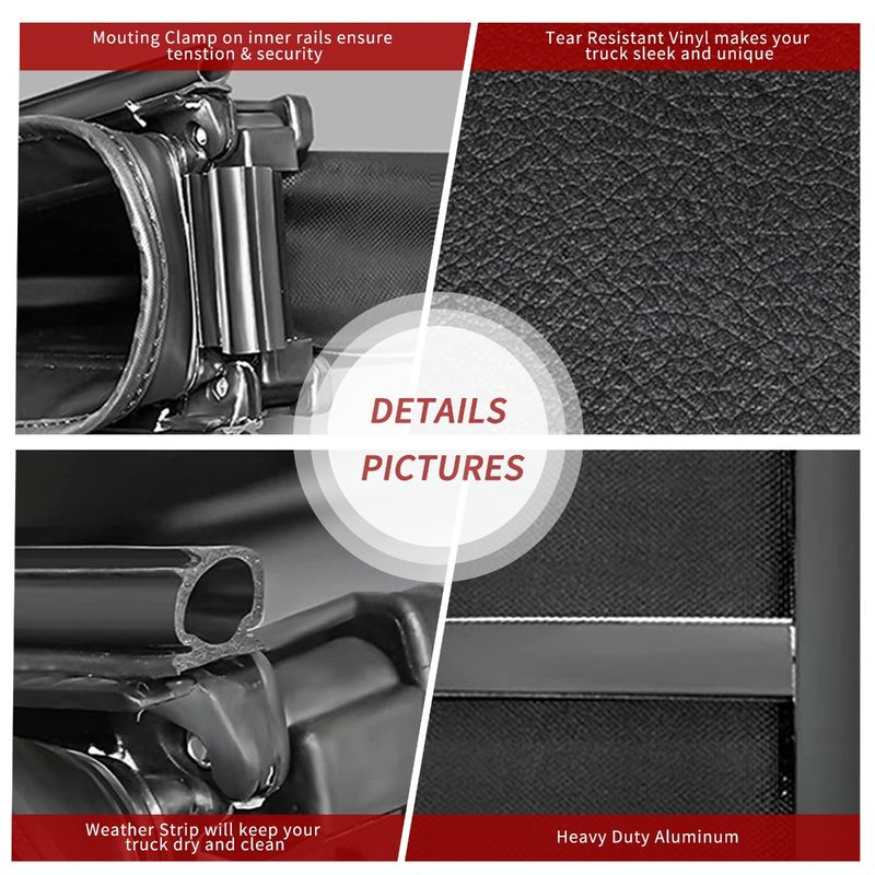 Side view of YITAMOTOR® Soft Tri Fold Truck Bed Tonneau Cover Compatible with 2022-2026 Nissan Frontier 6 ft Bed
